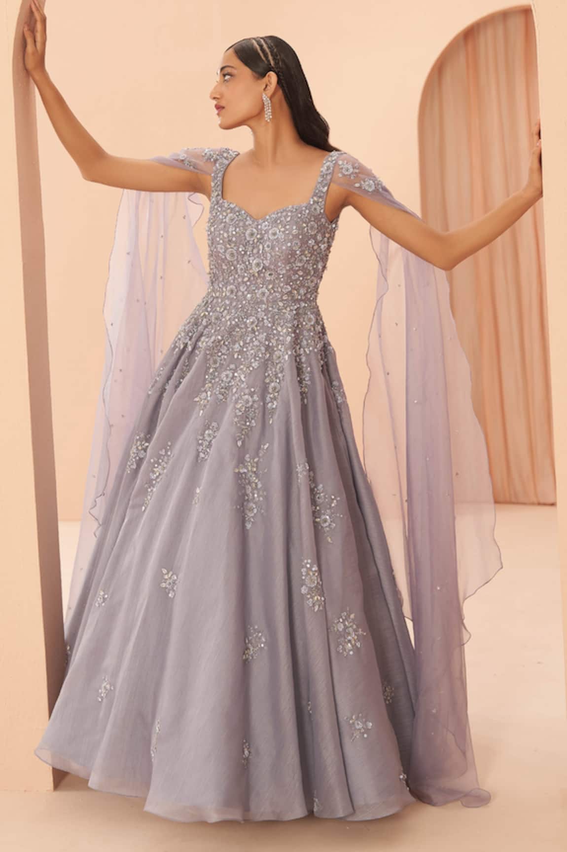 Parul Gandhi Floral Embroidered Gown 