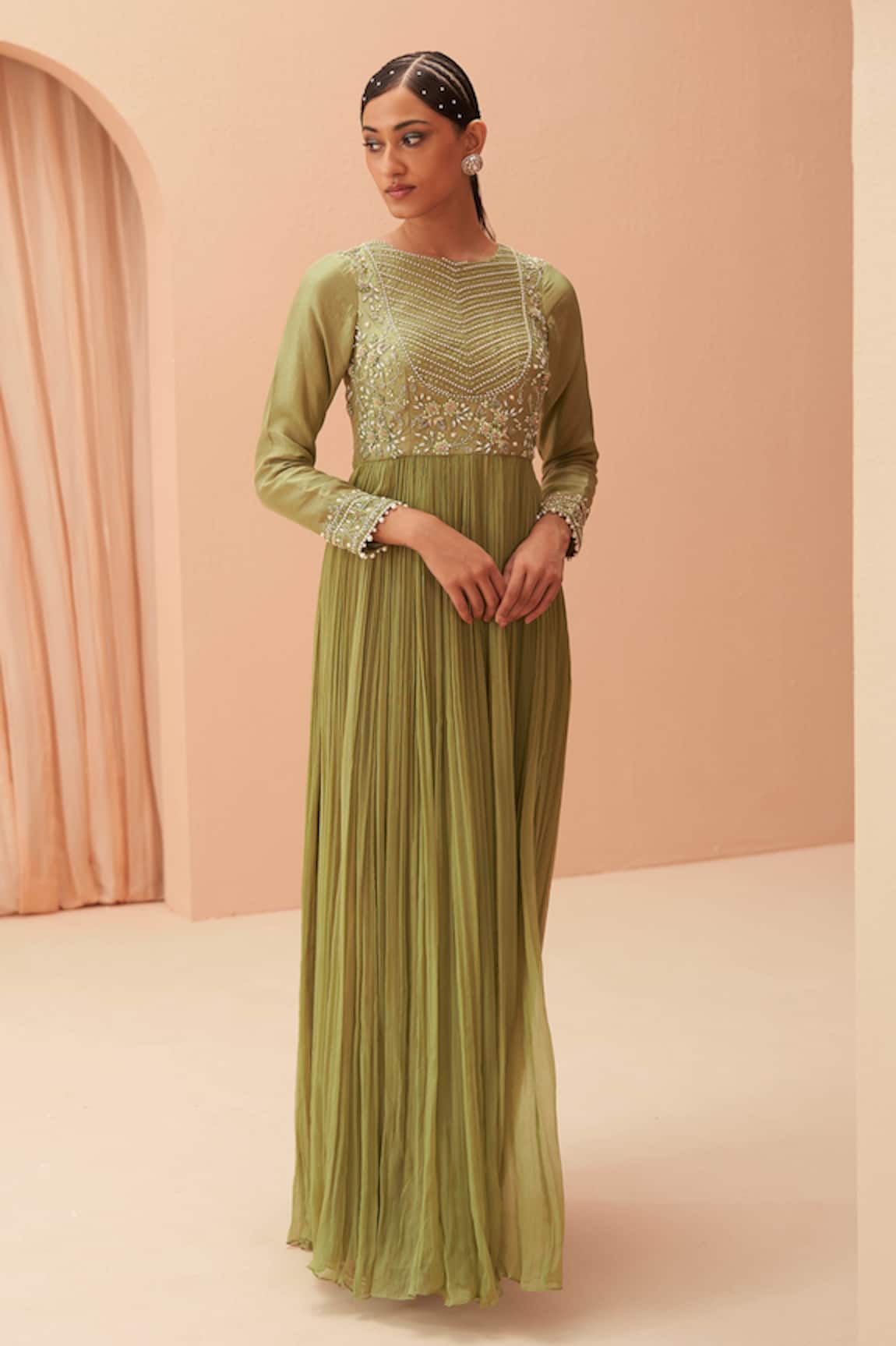 Parul Gandhi Floral Embellished Anarkali With Dupatta 