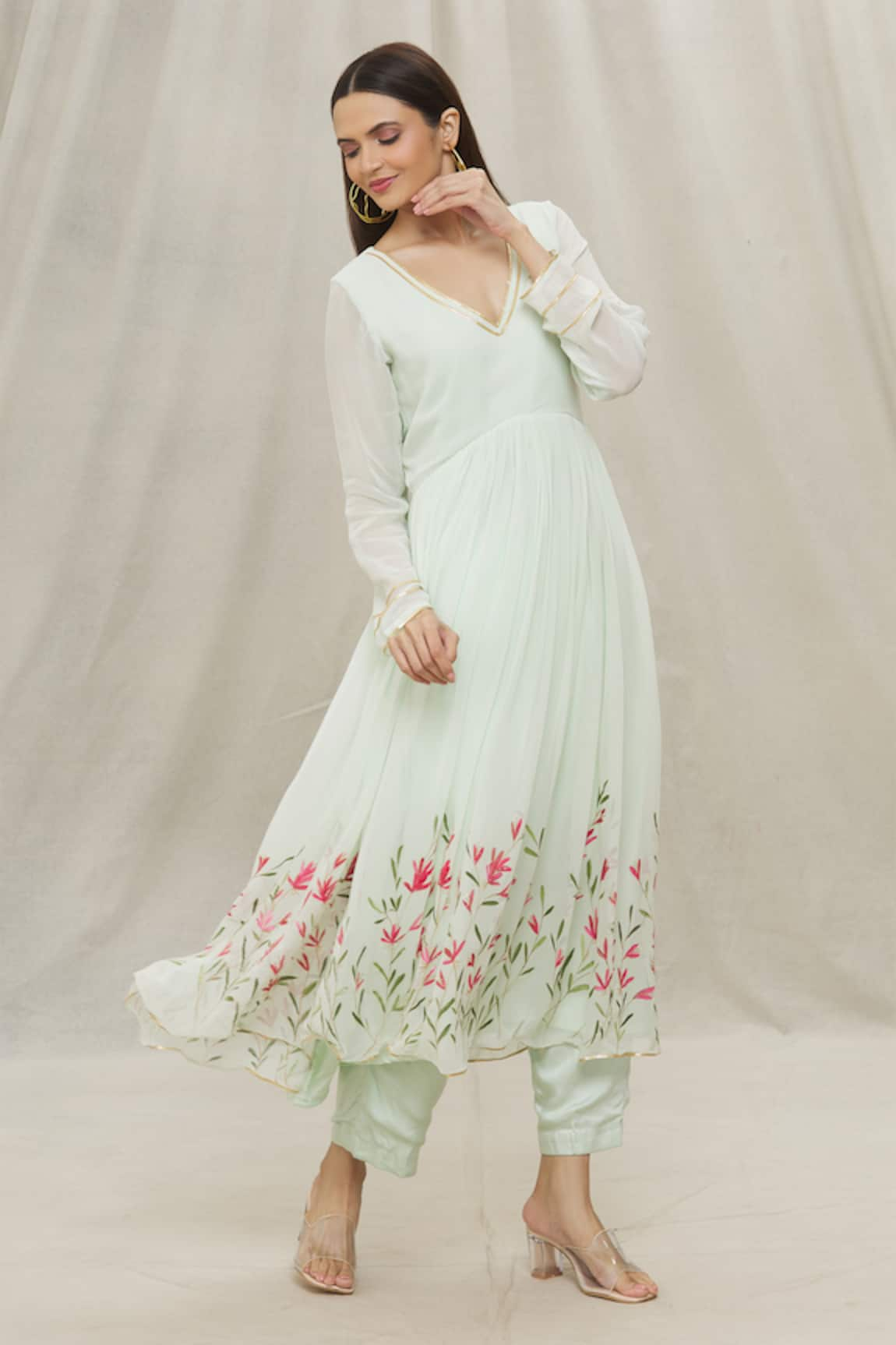 Anaya by Akruthi Hand Painted Anarkali & Pant Set