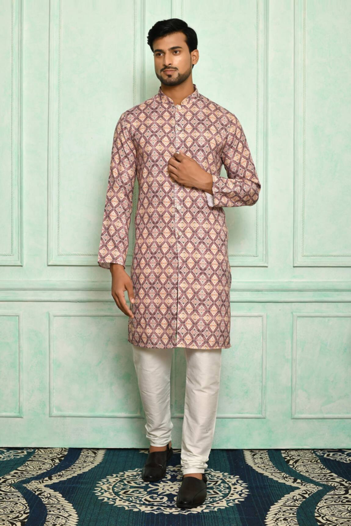 Adara Khan Geometric Pattern Kurta