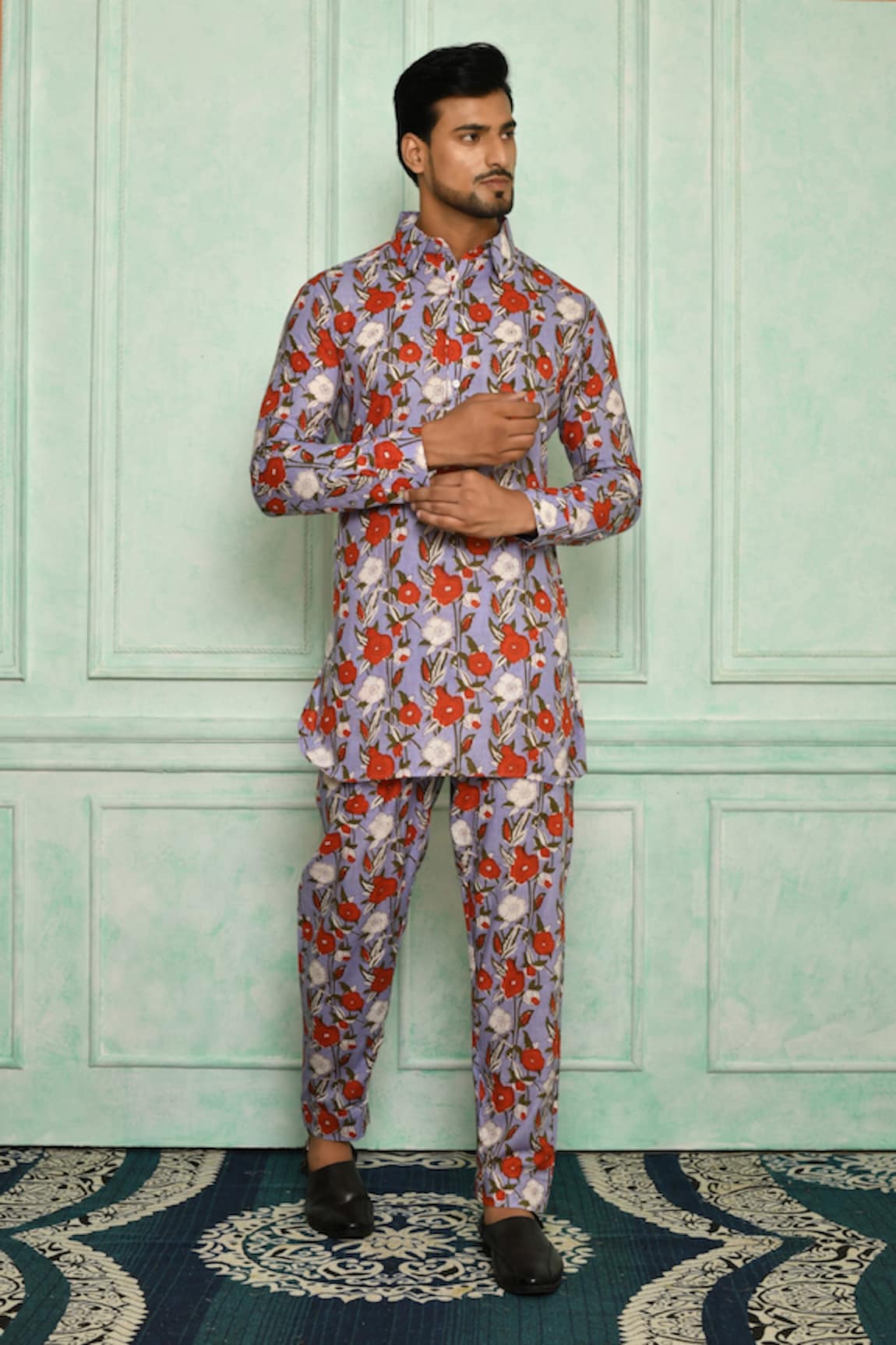 Pranay Baidya Floral Print Kurta Set