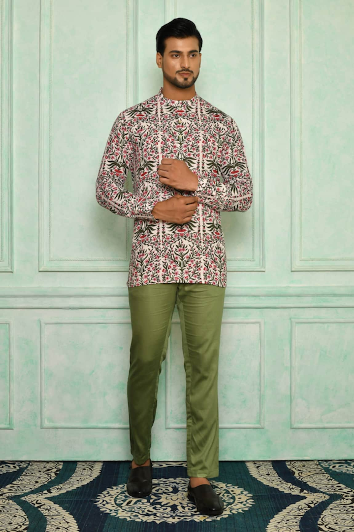 Pranay Baidya Mughal Print Short Kurta Set