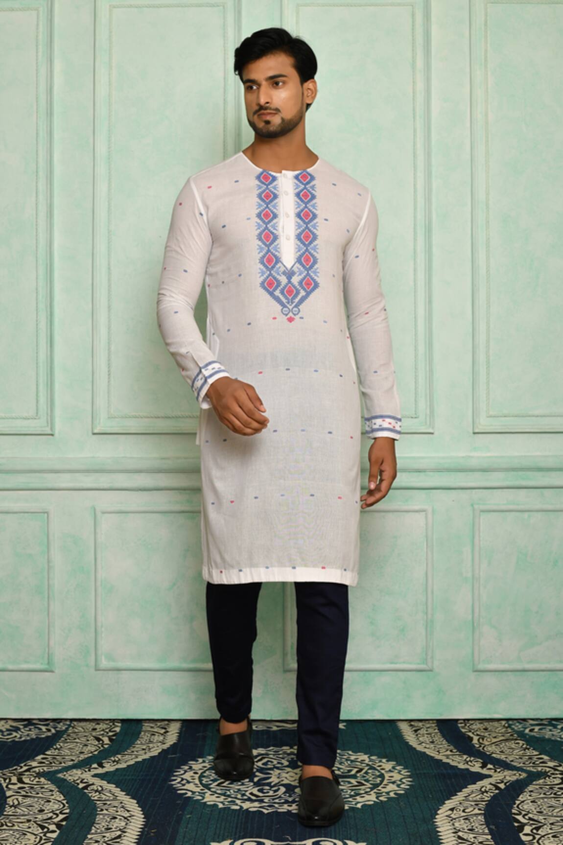 Pranay Baidya Geometric Pattern Kurta Set