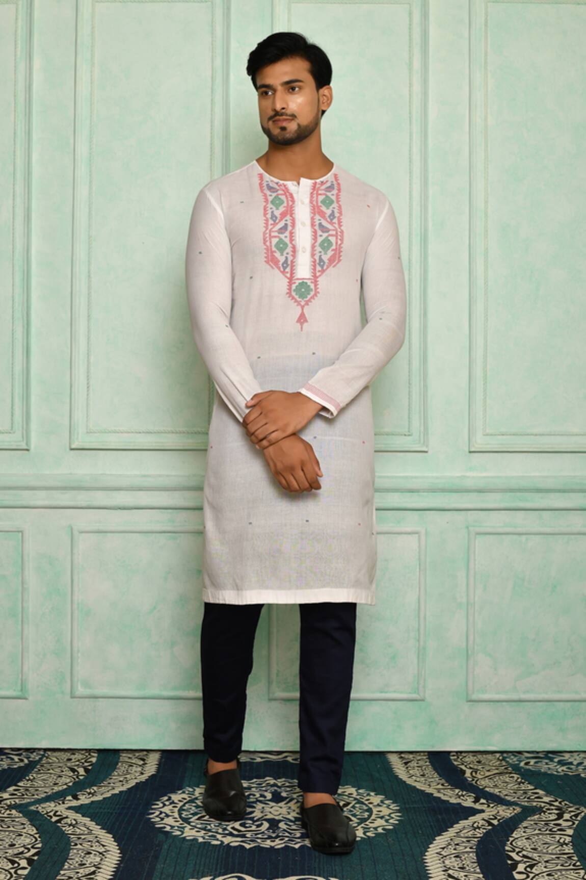 Pranay Baidya Geometric Pattern Kurta Set