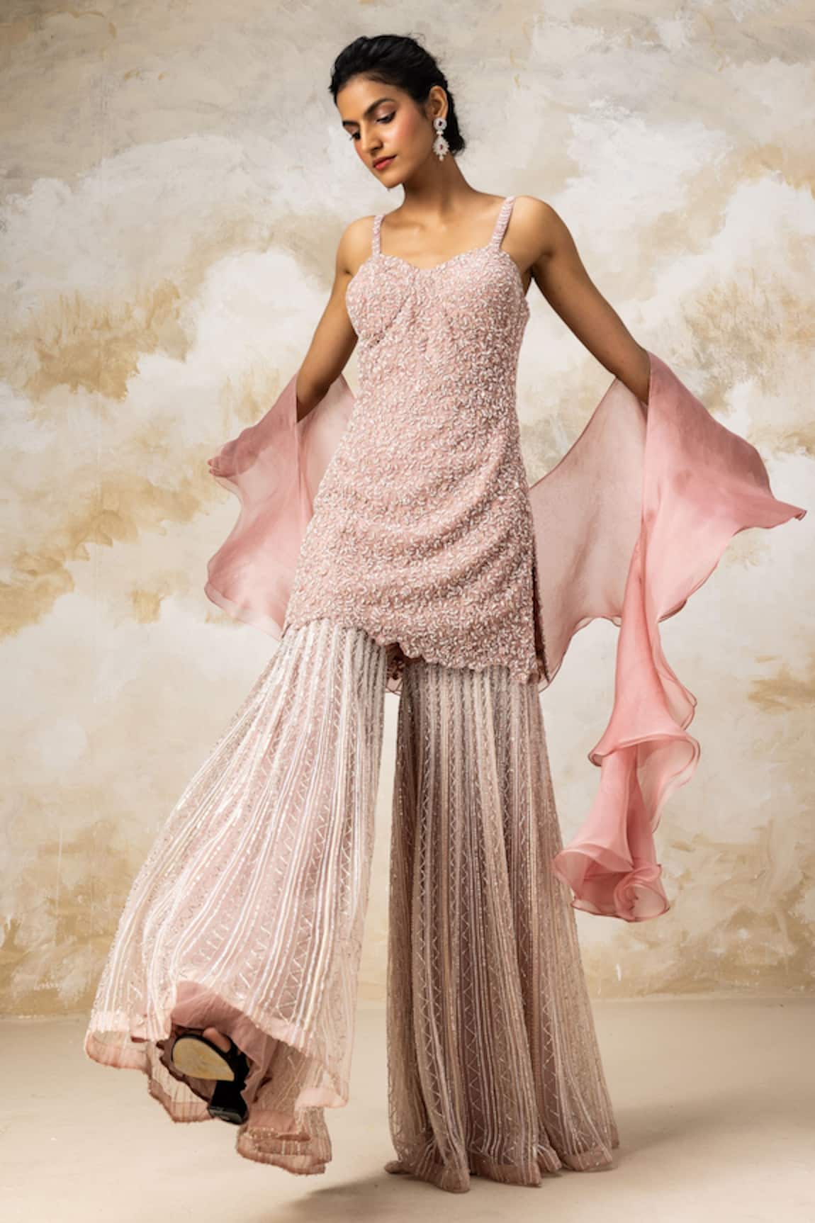 COUTURE BY NIHARIKA Embroidered Kurta Sharara Set 