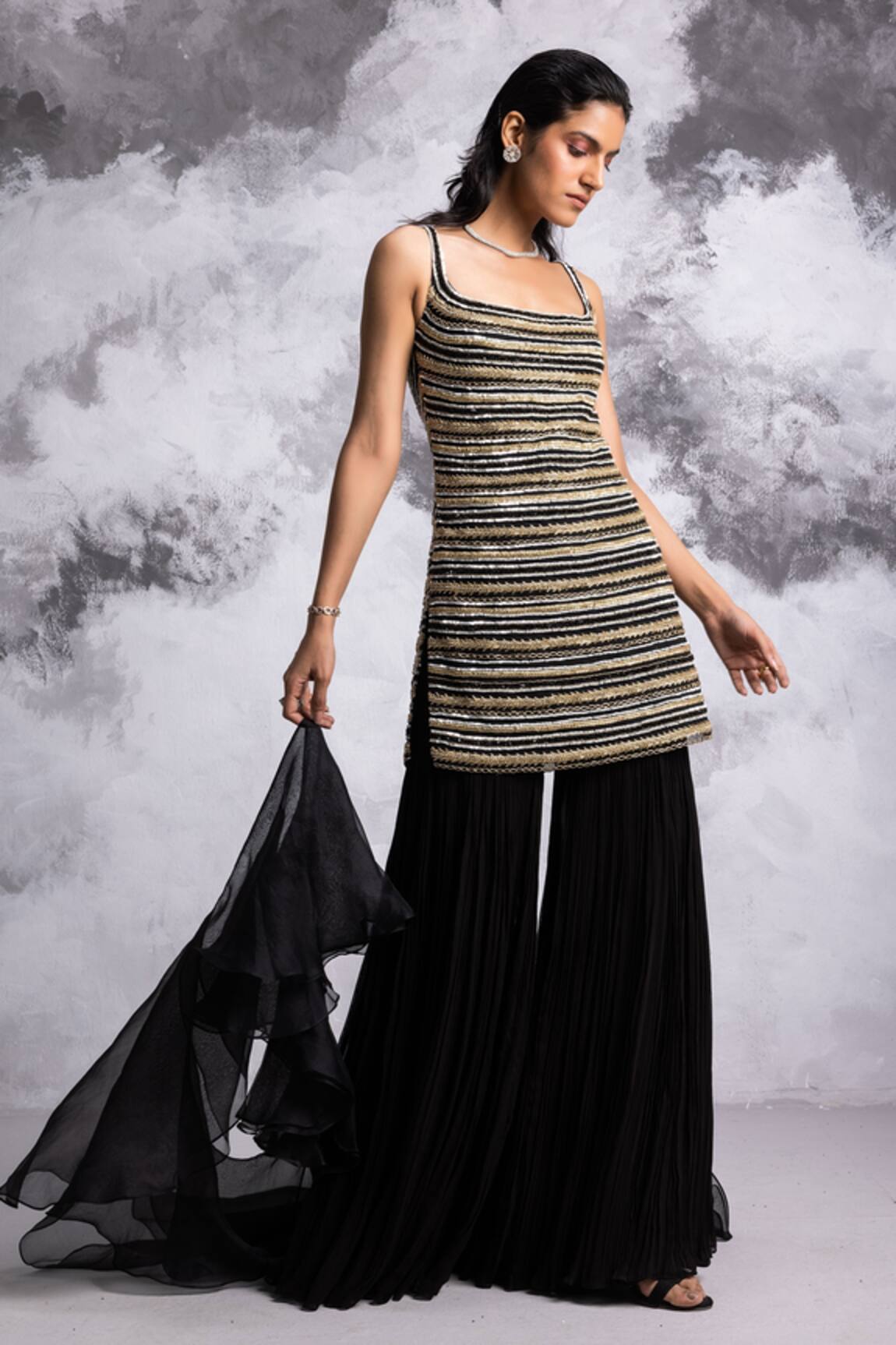 COUTURE BY NIHARIKA Embroidered Kurta Sharara Set 