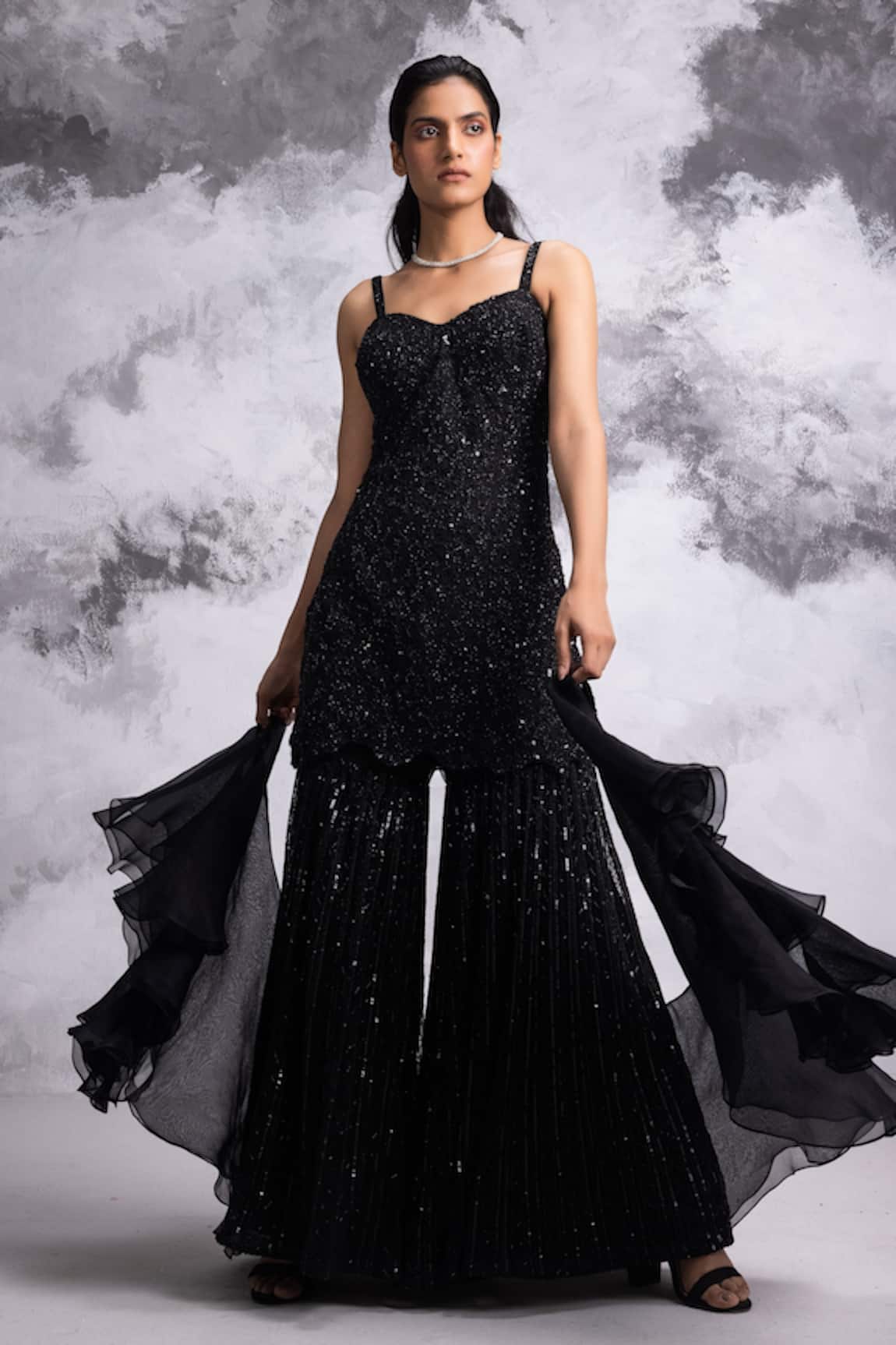 COUTURE BY NIHARIKA Embroidered Kurta Sharara Set 