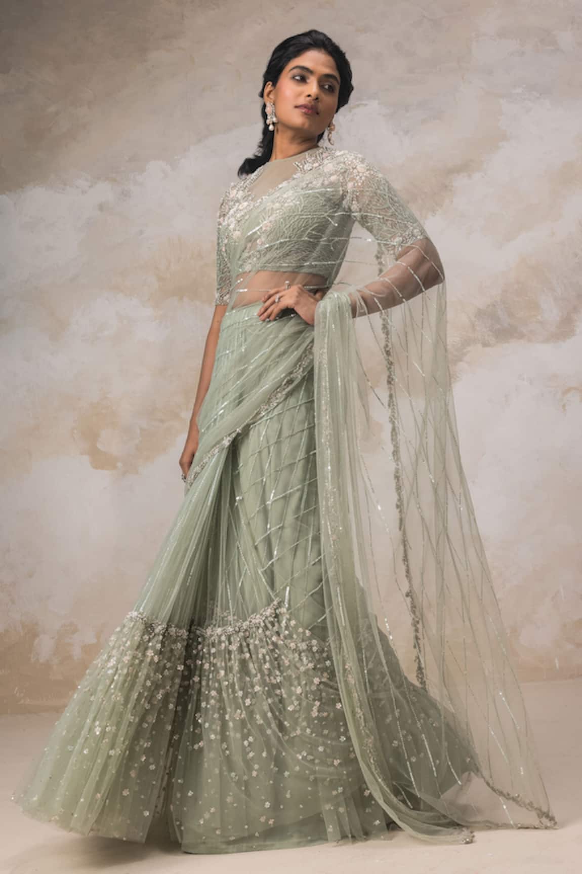 Couture by Niharika Embroidered Lehenga Saree With Blouse