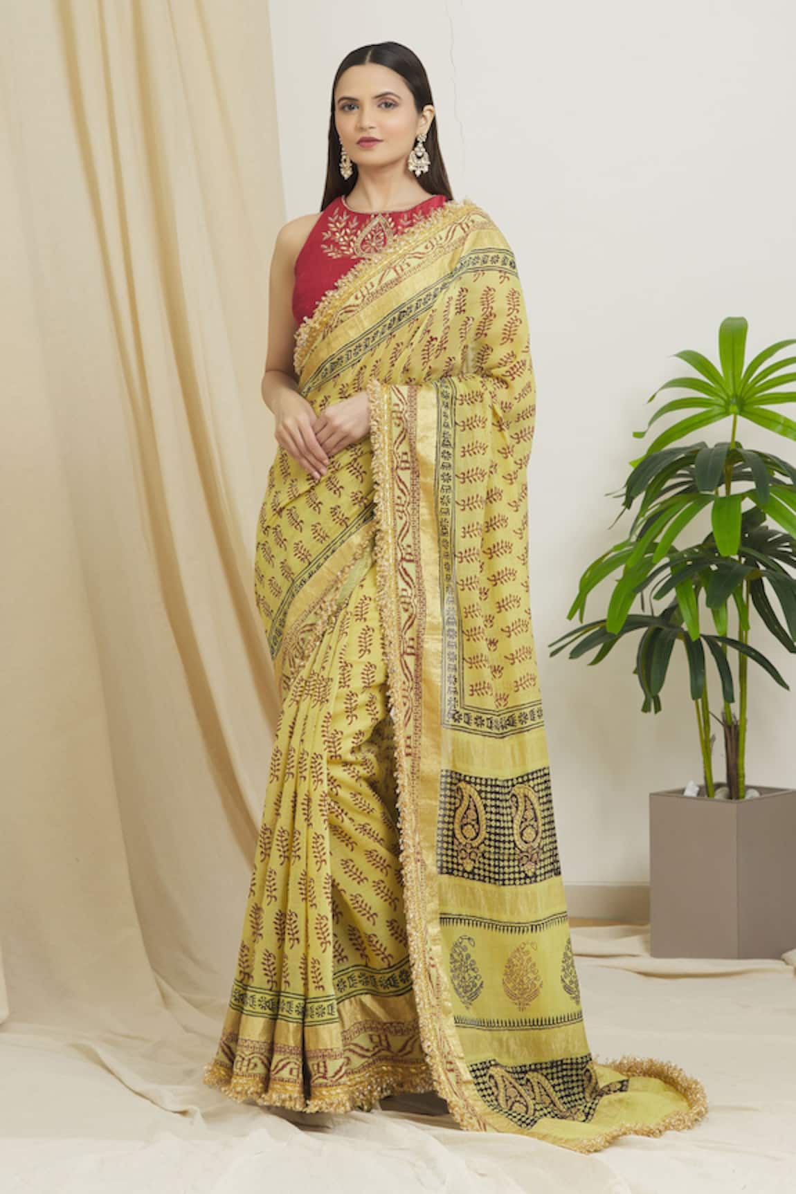 Surendri Saree With Embroidered Blouse