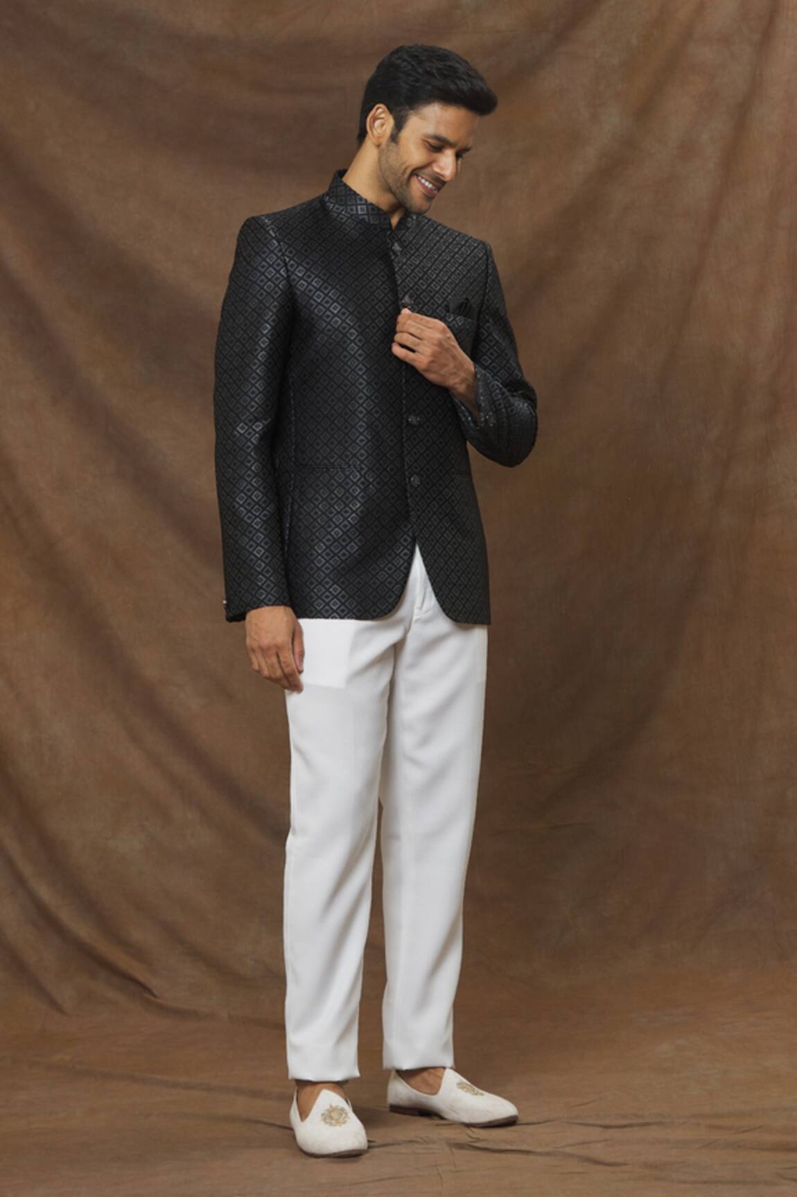 Arihant Rai Sinha Woven Jacquard Bandhgala & Pant Set