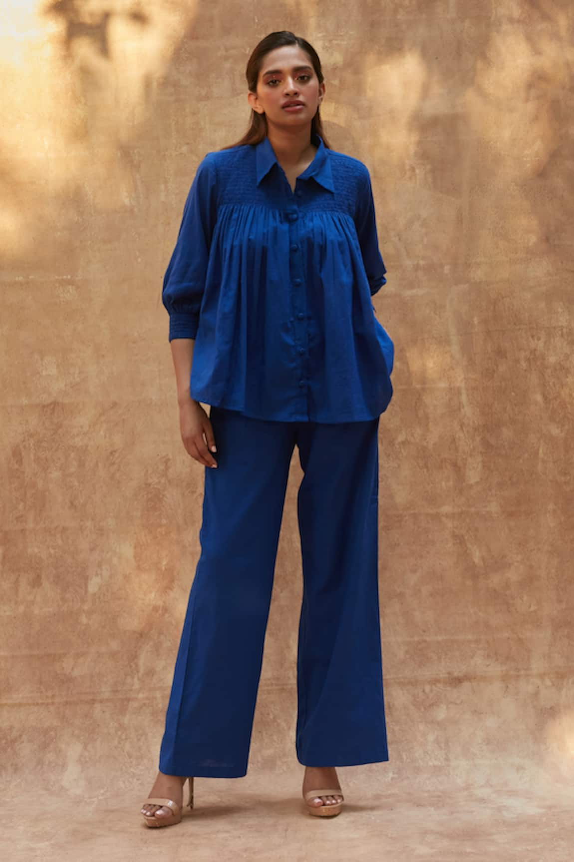 Ankita Dharman Midnight Cotton Linen Shirt & Pant Set