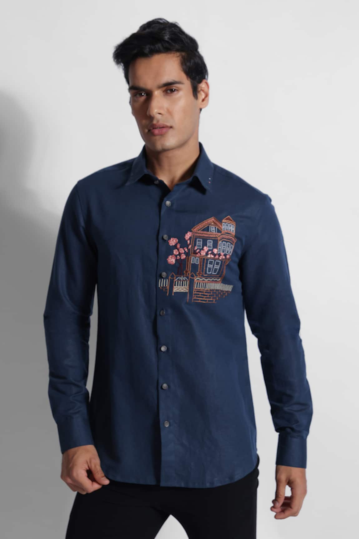 PAARSH Threadwork House Pattern Shirt