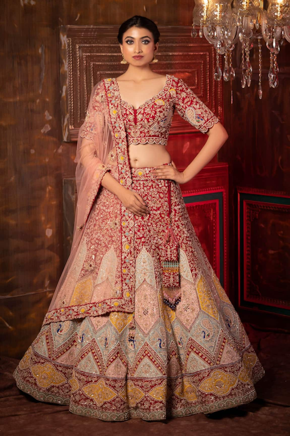 MOHA Atelier Floral Vintage Salma Embroidered Bridal Lehenga Set