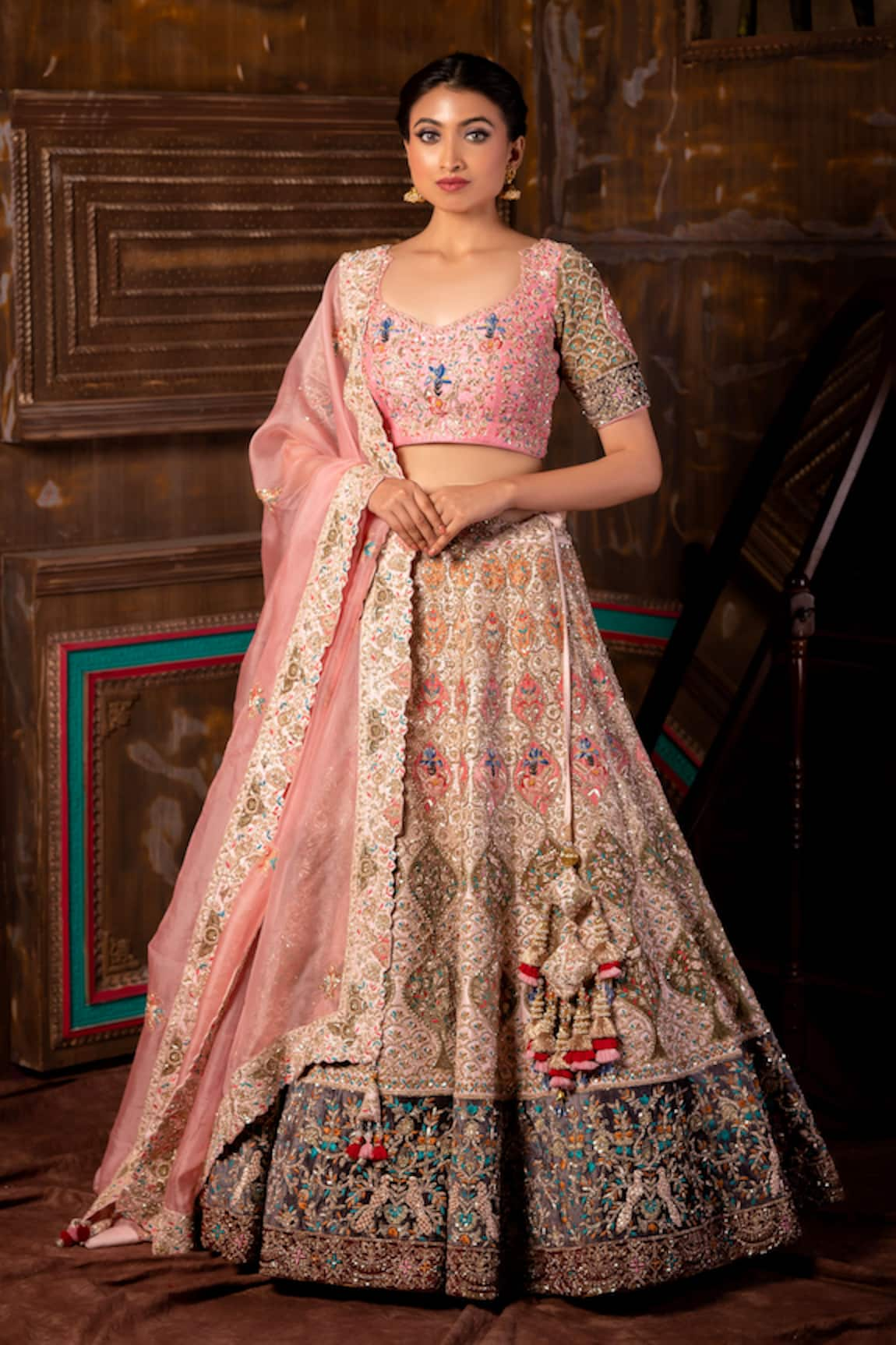 MOHA Atelier Vintage Filigree Zardozi Embroidered Bridal Lehenga Set