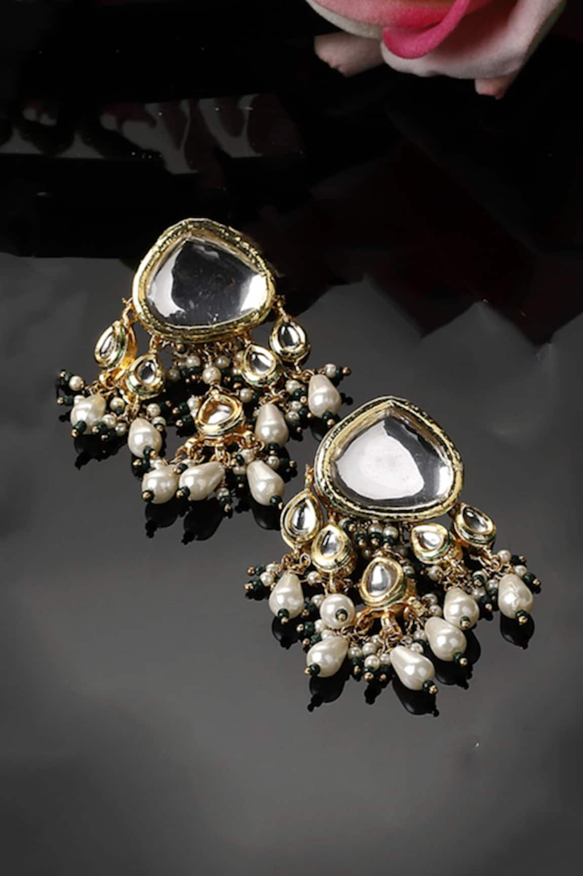 Dugran By Dugristyle Kundan Embellished Dangler Earrings