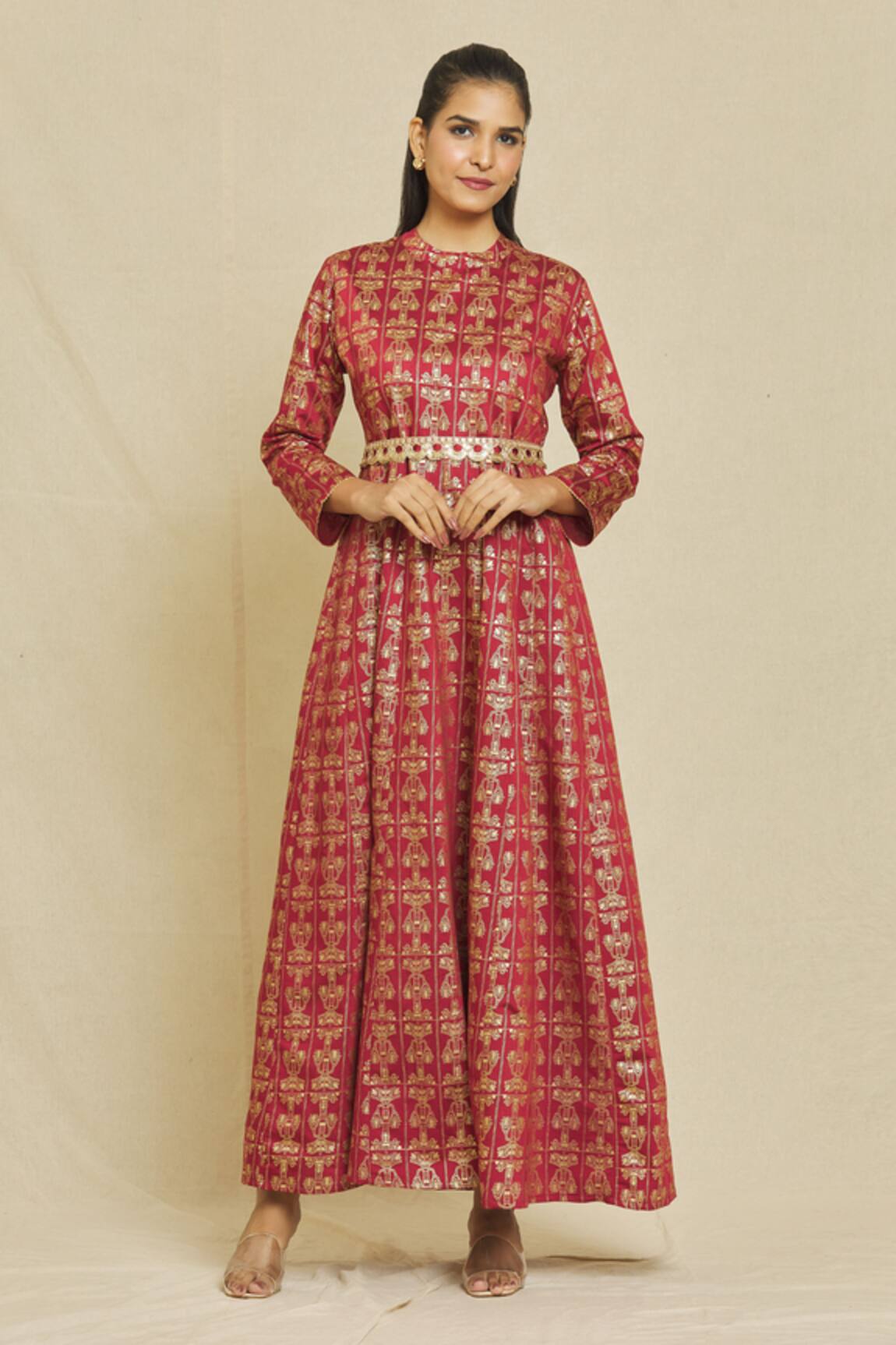 Nazaakat by Samara Singh Tribal Foil Print Dress