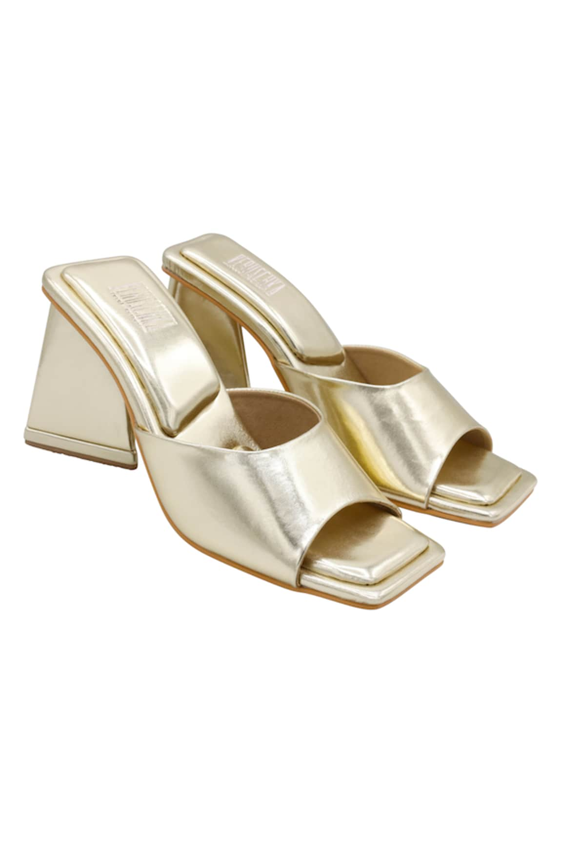 Veruschka by Payal Kothari Oro Metallic Block Heels