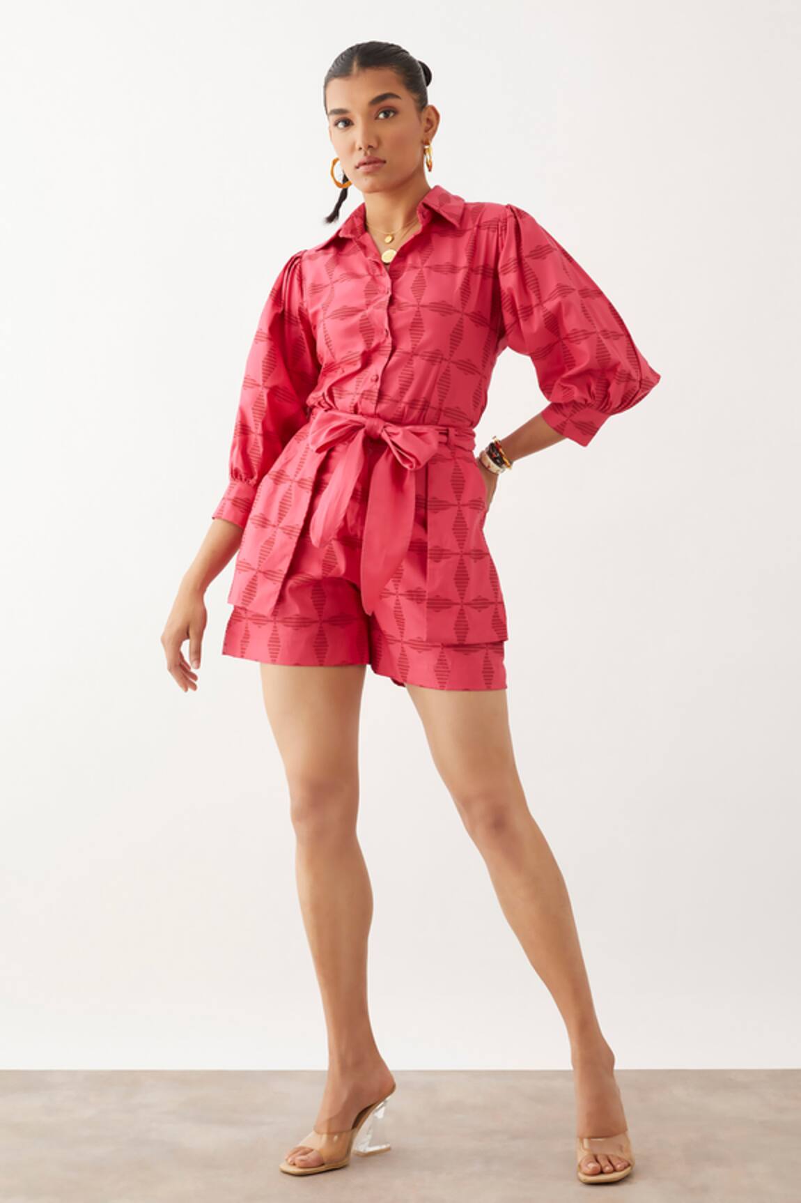 Son Of A Noble Snob Ava Fan Print Shorts Set 