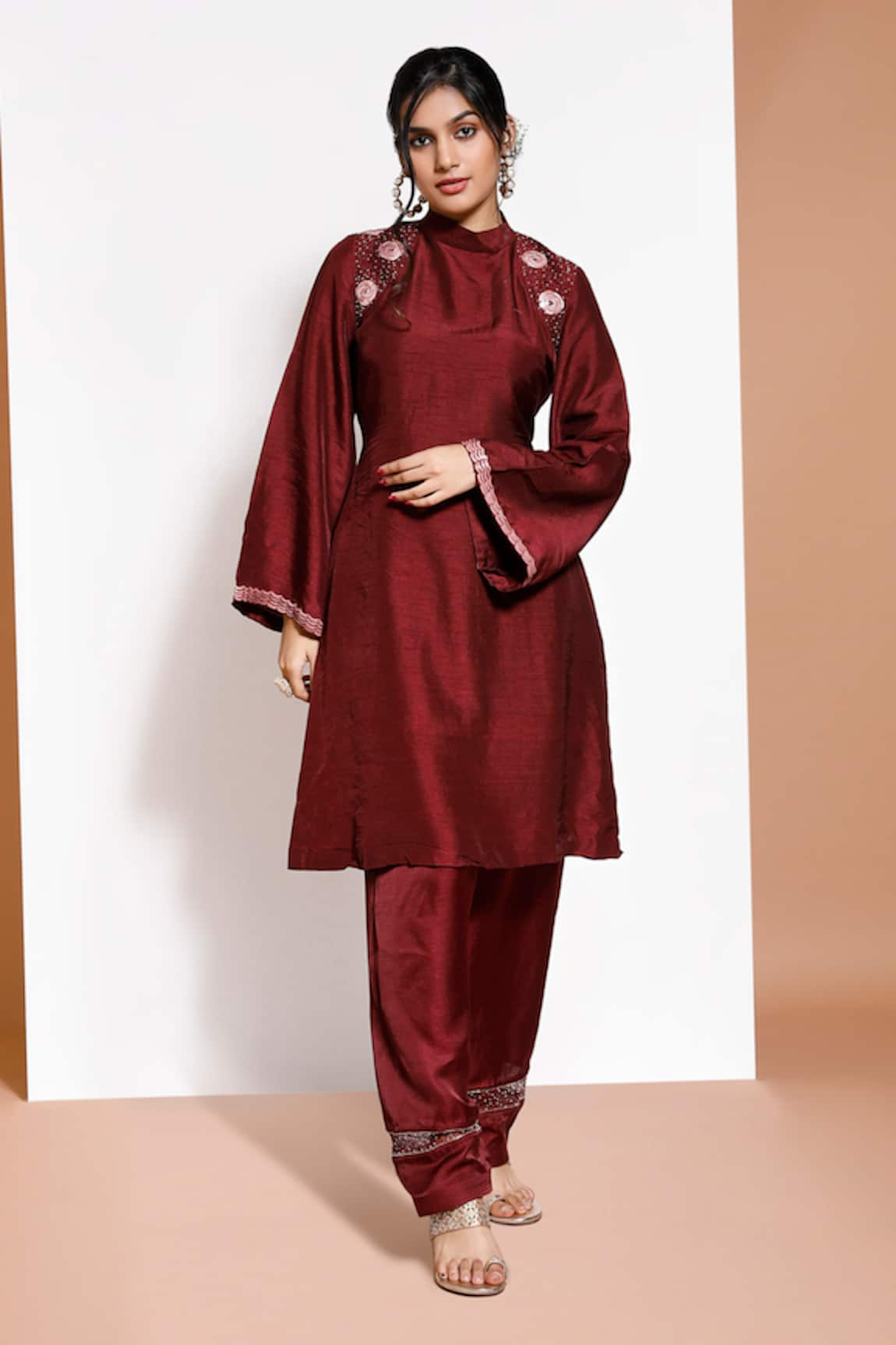 Kressa A-Line Embroidered Kurta & Pant Set