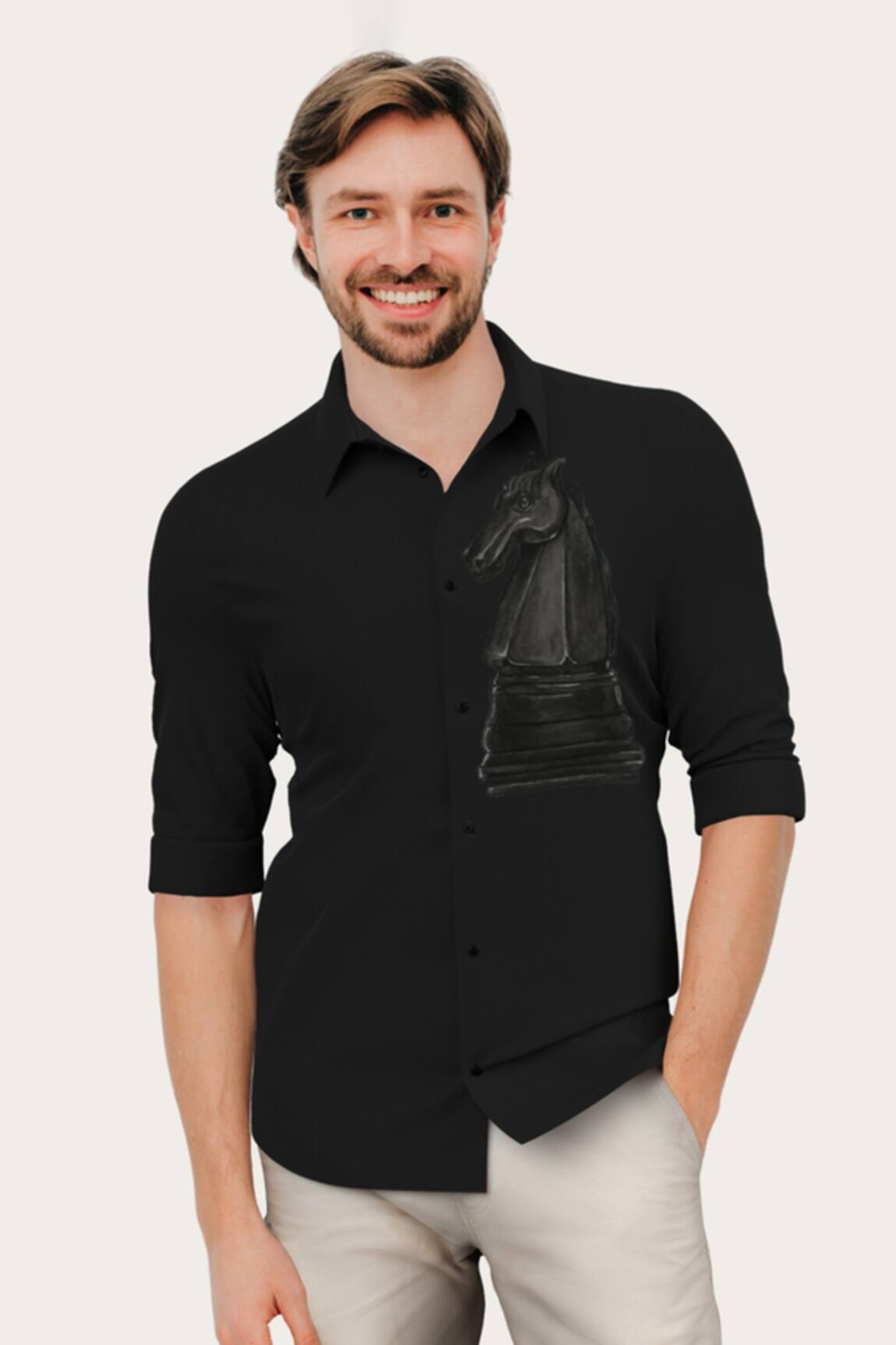 HeSpoke Cotton Dark Horse Print Shirt