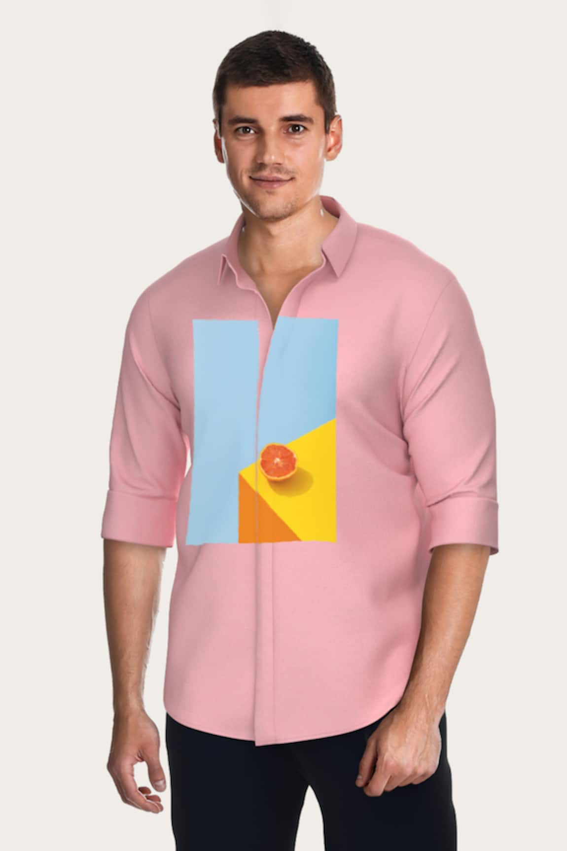 HeSpoke Cotton Slice Orange Print Shirt