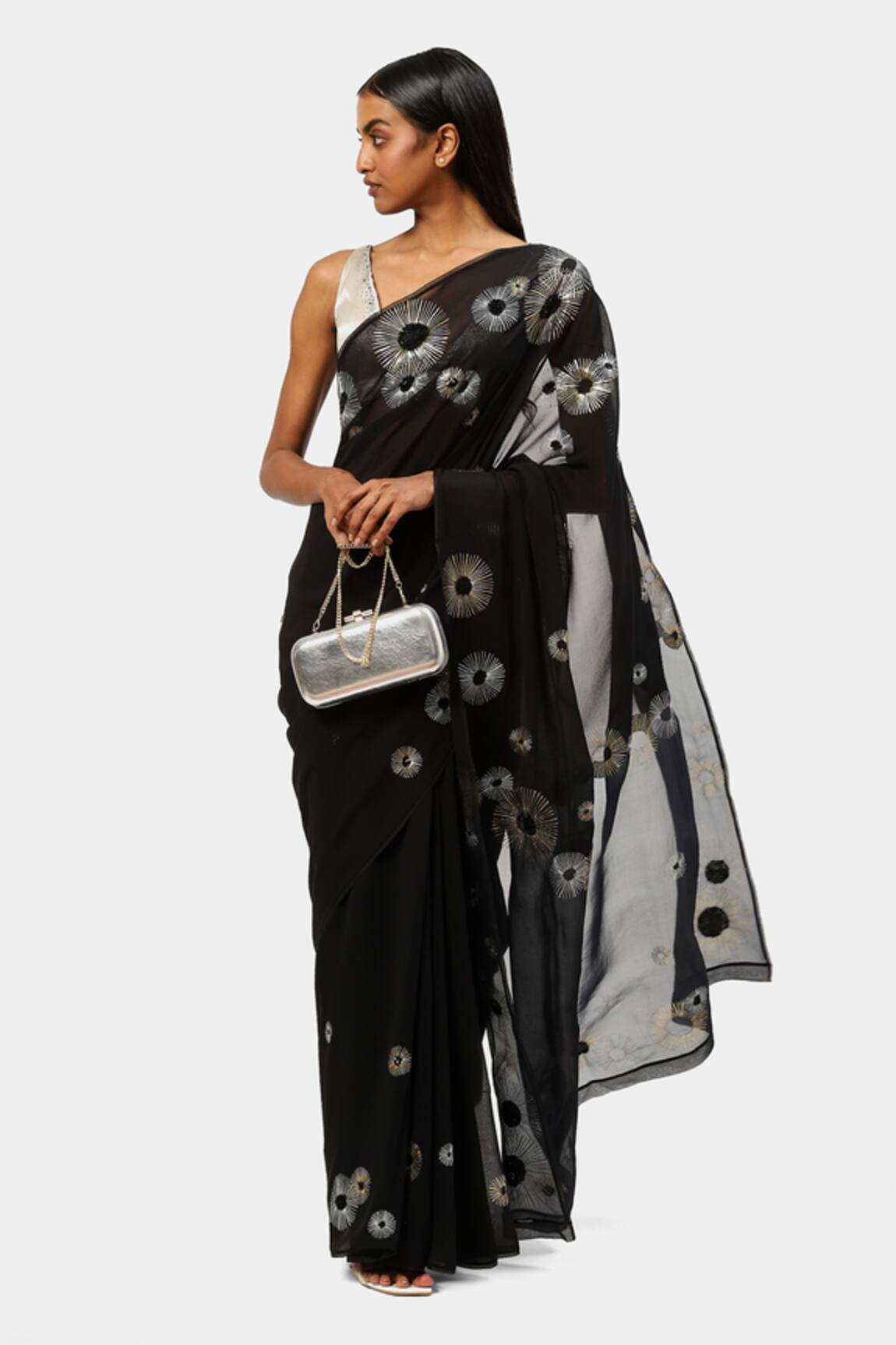 Satya Paul The Night Geometric Pattern Saree
