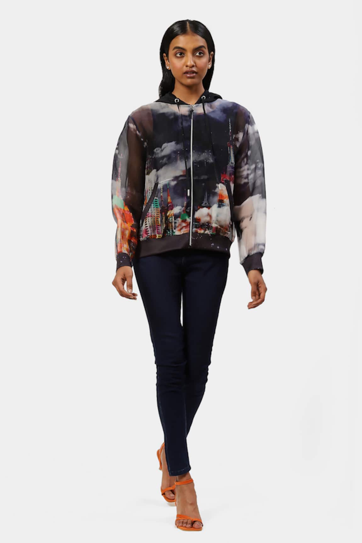 Satya Paul City Light Print Hoodie 