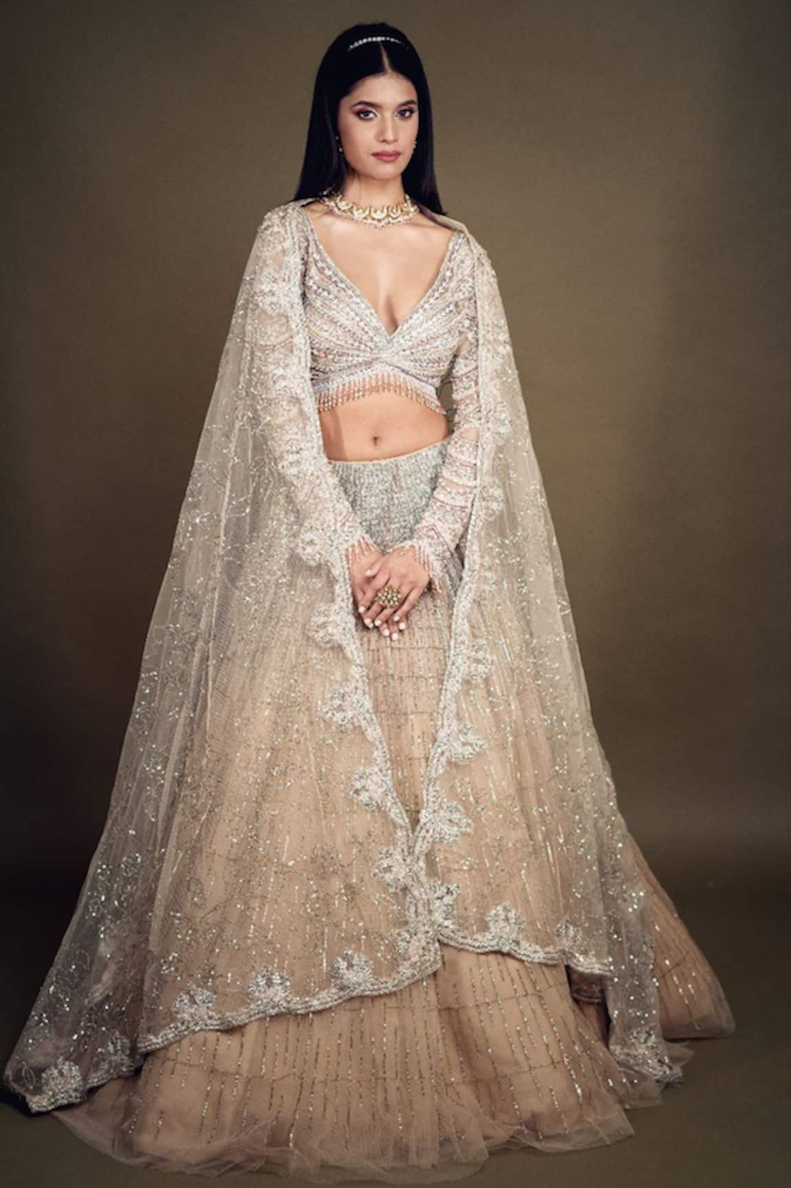 ANJALEE AND ARJUN KAPOOR Geometric Embroidered Bridal Lehenga Set