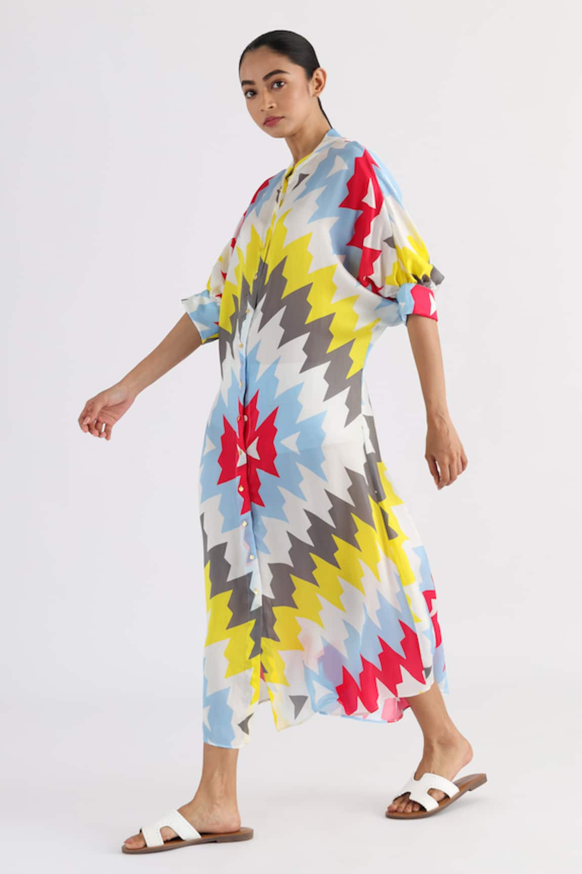 Studio Moda India The Day Flow Aztec Print Dress