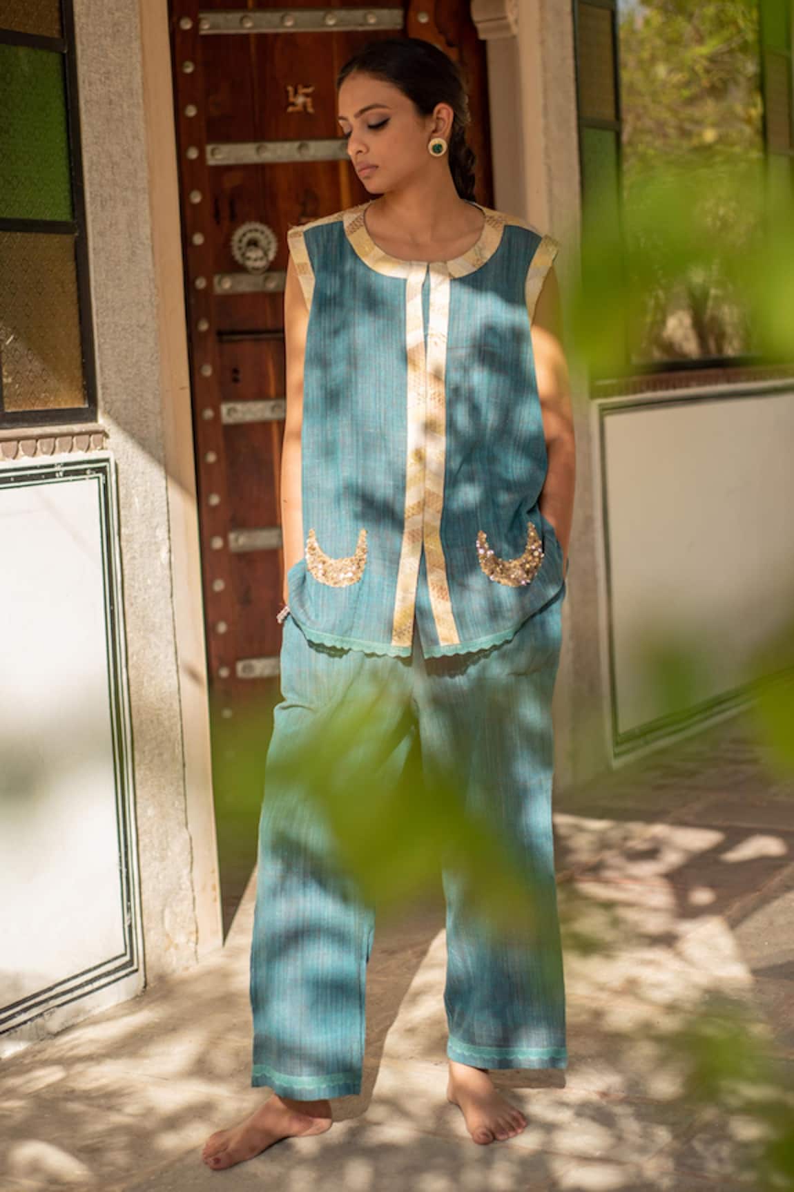 Priyanka Raajiv Aadi Organic Cotton Woven Top & Pant Set 
