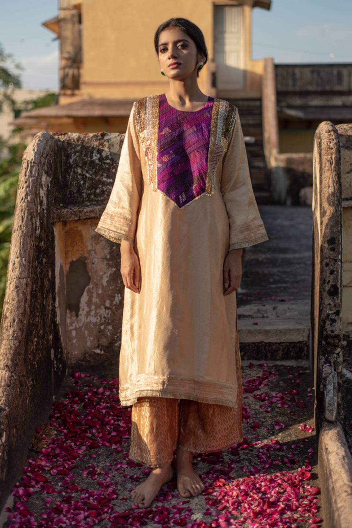 Priyanka Raajiv Amari Zardozi Embroidered Kurta & Rafa Palazzo Set 