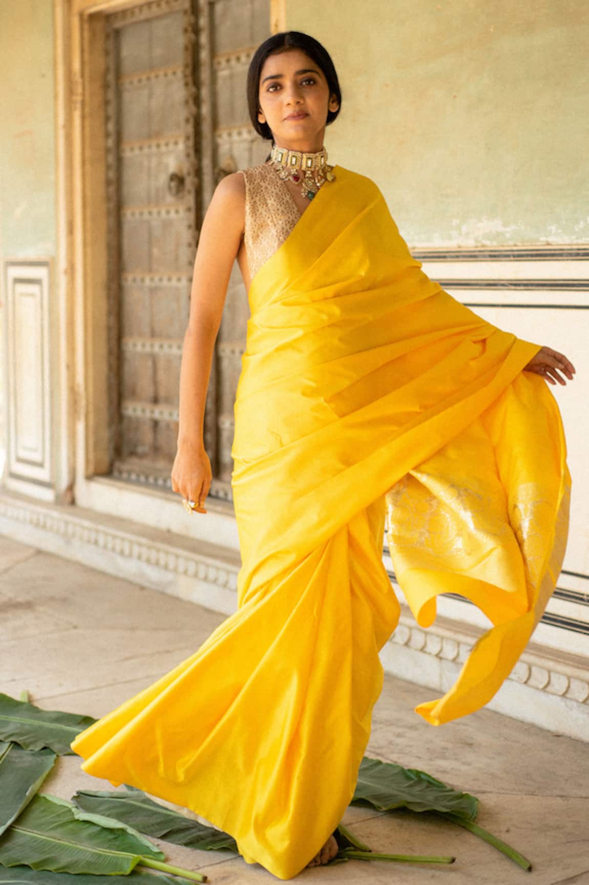 Priyanka Raajiv Mani Woven Bordered Saree With Running Blouse 