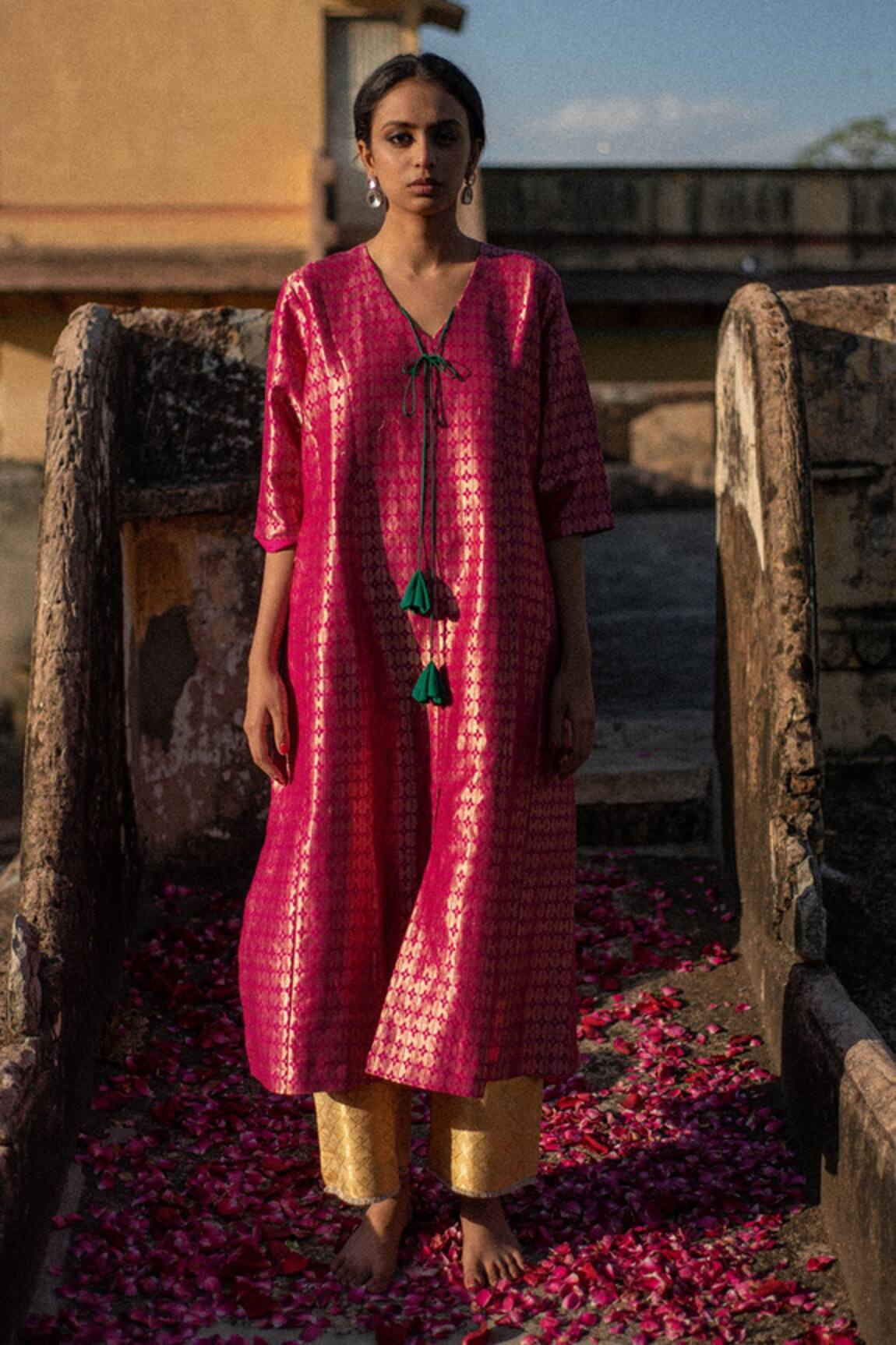 Priyanka Raajiv Neima Silk Brocade Kurta & Nara Palazzo Set 