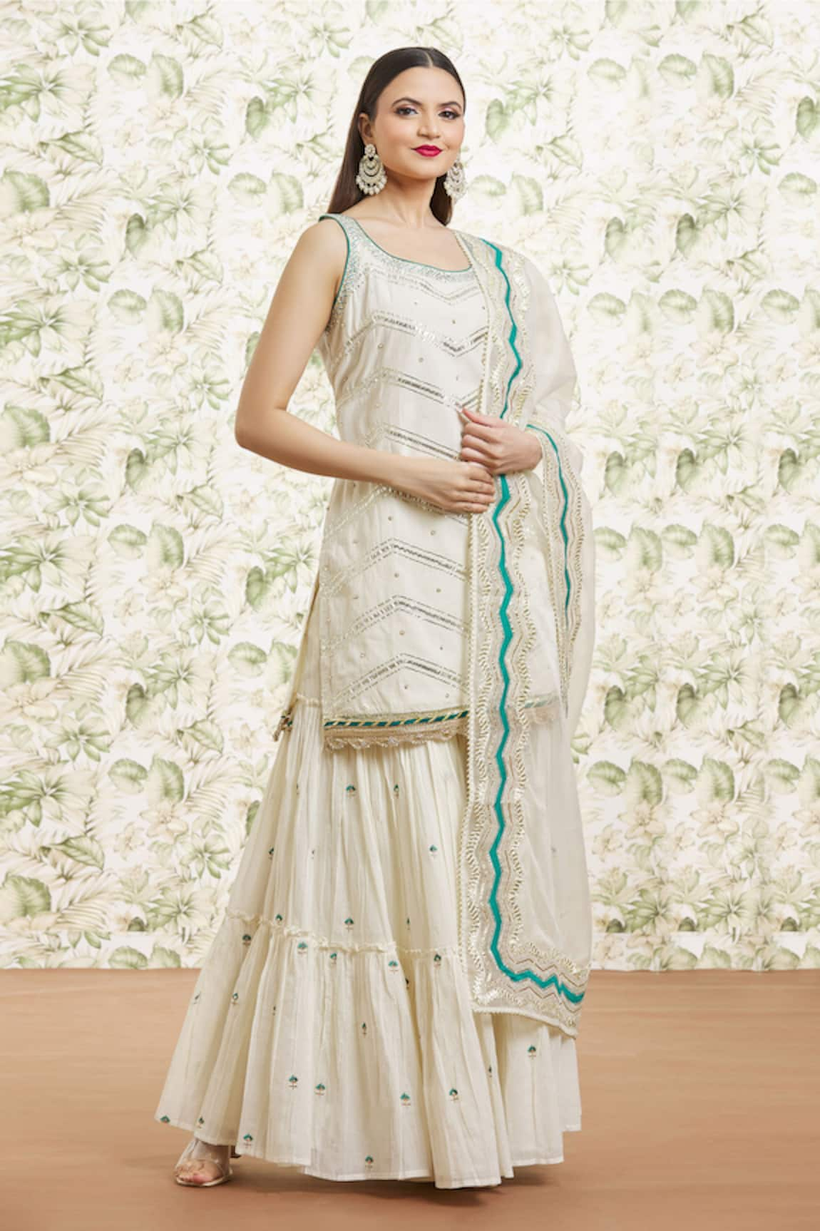 Kaia Embroidered Kurta Gharara Set