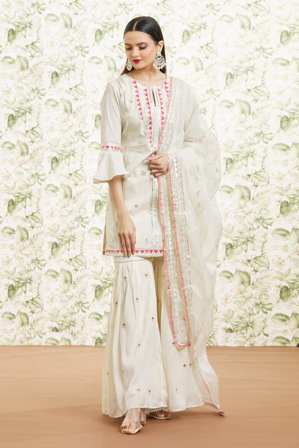 Kaia Gota Embroidered Kurta Gharara Set