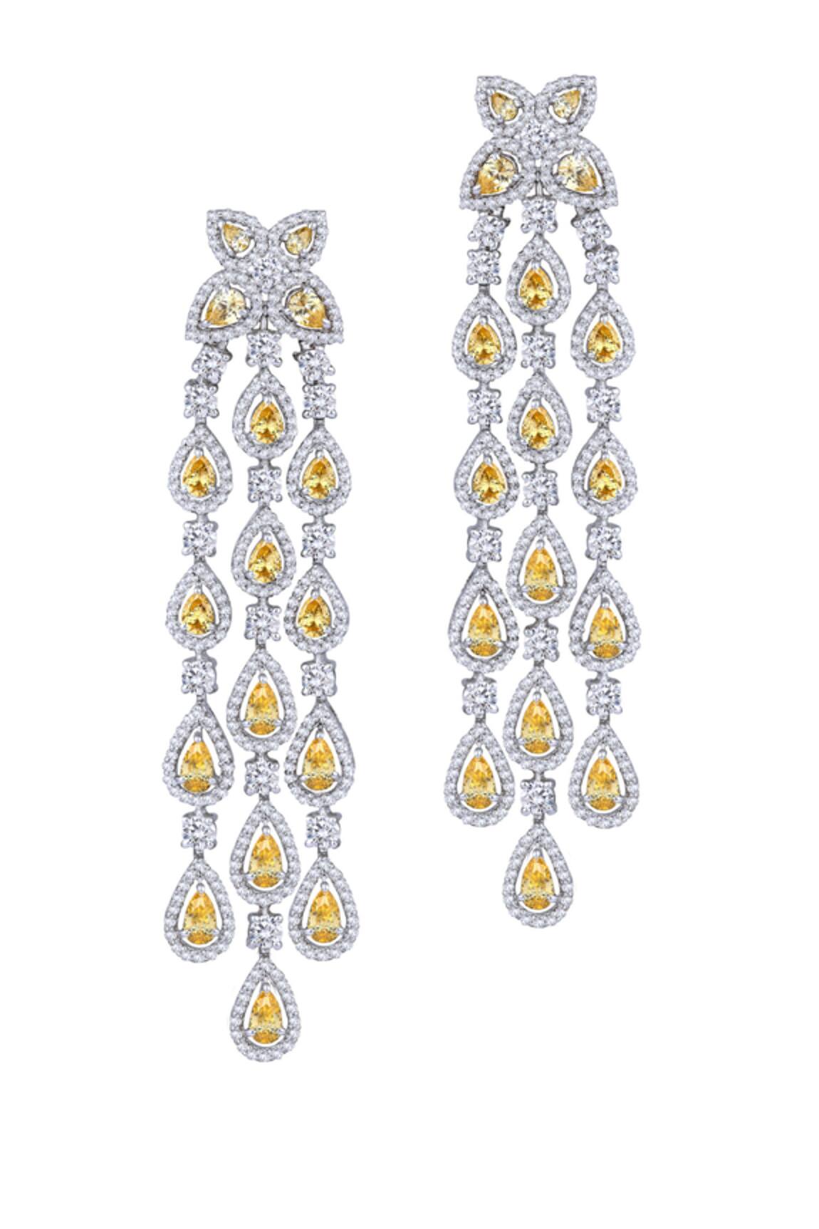 DIOSA PARIS JEWELLERY Pear Pattern Swarovski Zirconia Embellished Earrings 