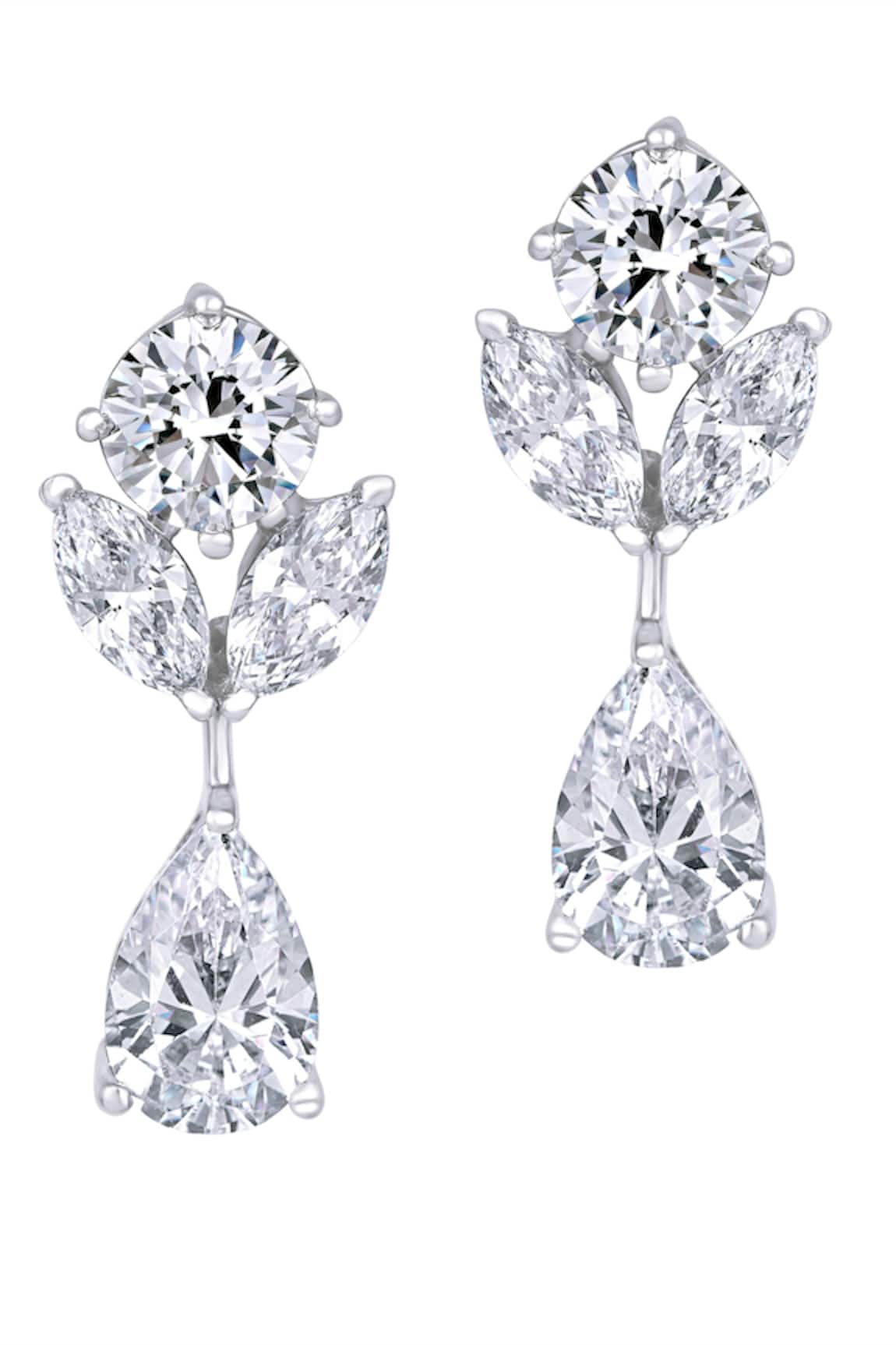 DIOSA PARIS JEWELLERY Pear & Marquise Swarovski Zirconia Embellished Earrings