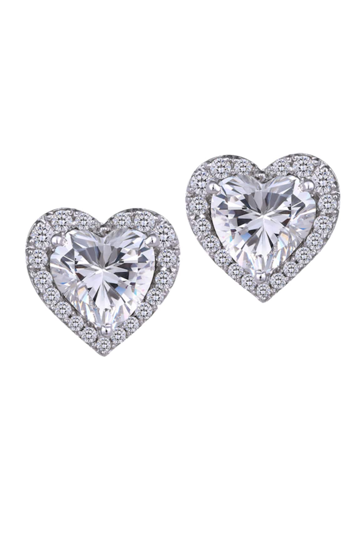 DIOSA PARIS JEWELLERY Heart Shaped Embellished Studs