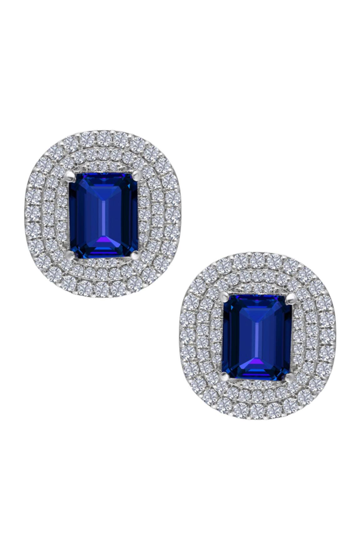 DIOSA PARIS JEWELLERY Round Pattern Swarovski Zirconia Embellished Studs