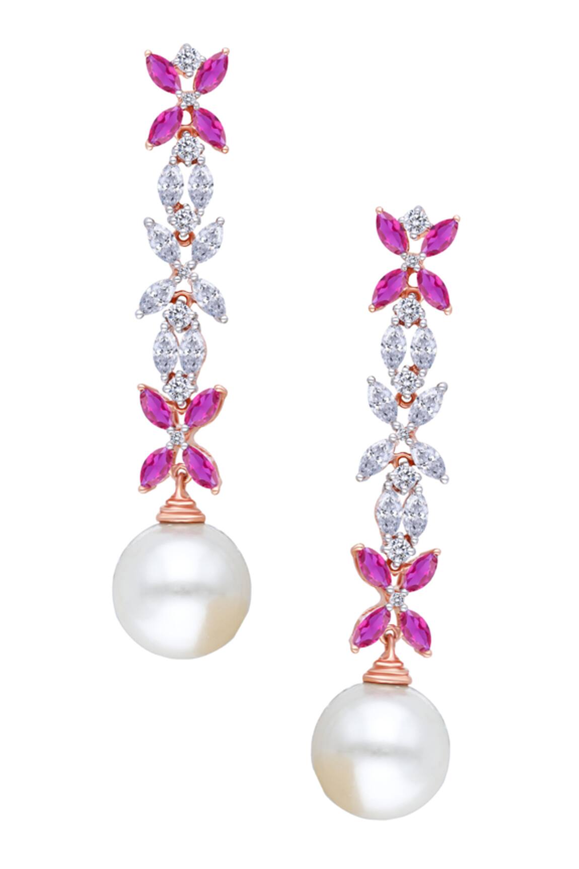 DIOSA PARIS JEWELLERY Floral Pattern Embellished Earrings 