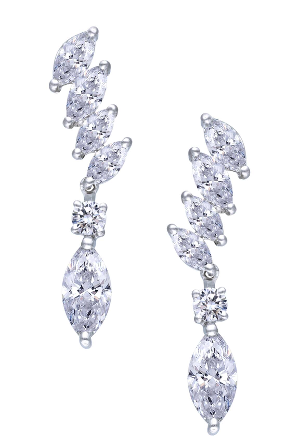 DIOSA PARIS JEWELLERY Marquise Pattern Embellished Earrings 