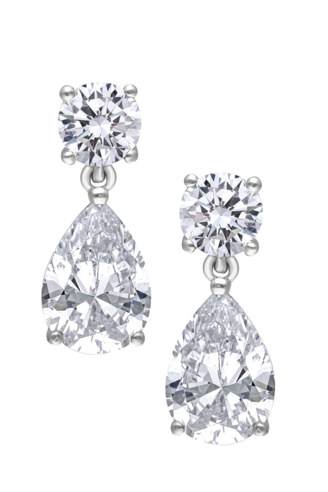 DIOSA PARIS JEWELLERY Geometric Pear Pattern Embellished Earrings 