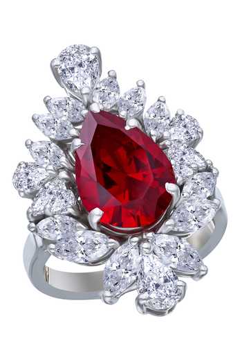 DIOSA PARIS JEWELLERY Ruby Embellished Ring 