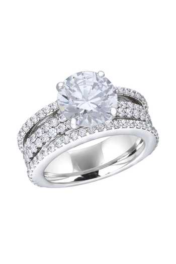 DIOSA PARIS JEWELLERY Swarovski Zirconia Embellished Round Shaped Ring 
