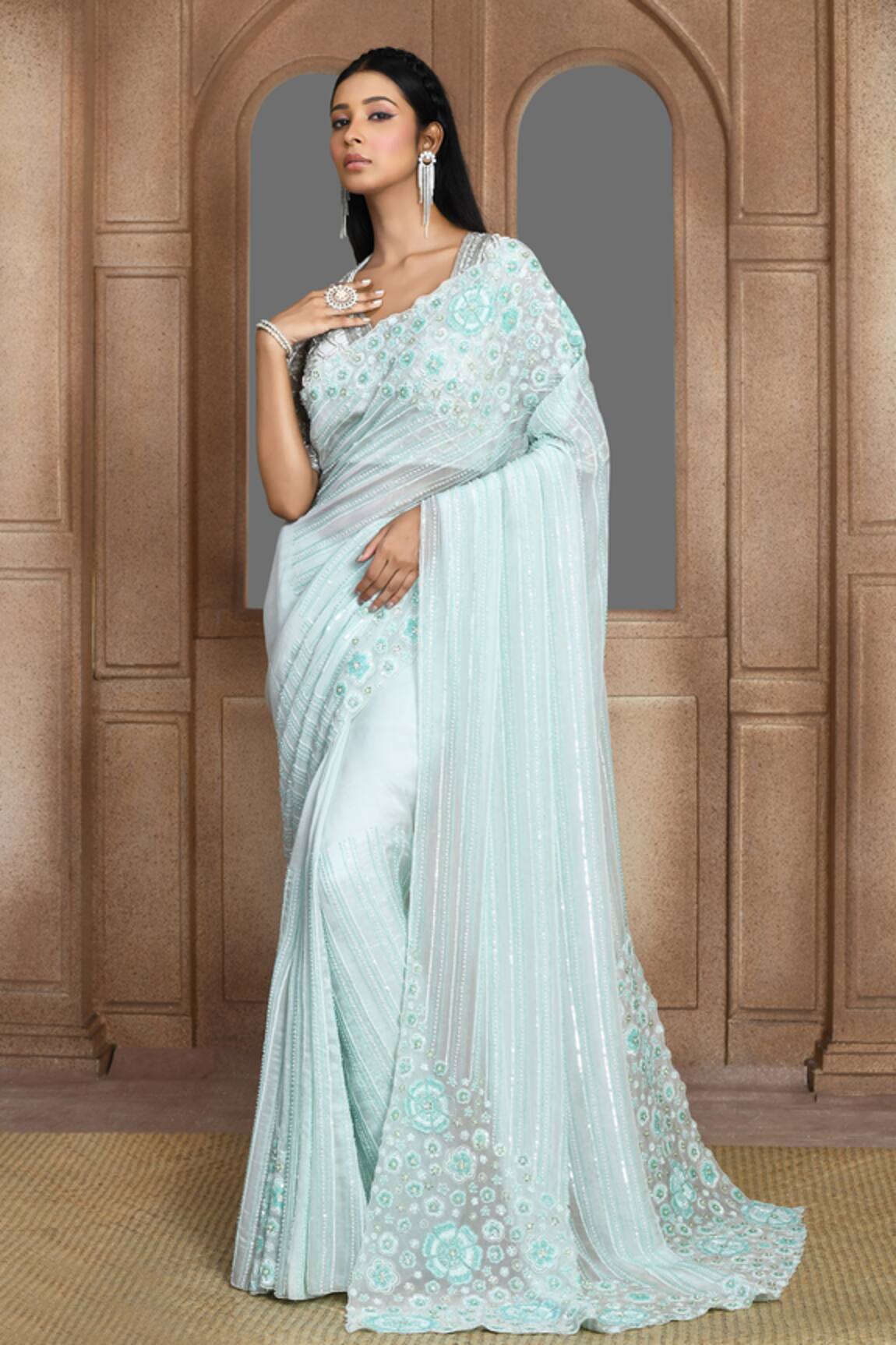 Kalighata Shimmer Embroidered Saree 