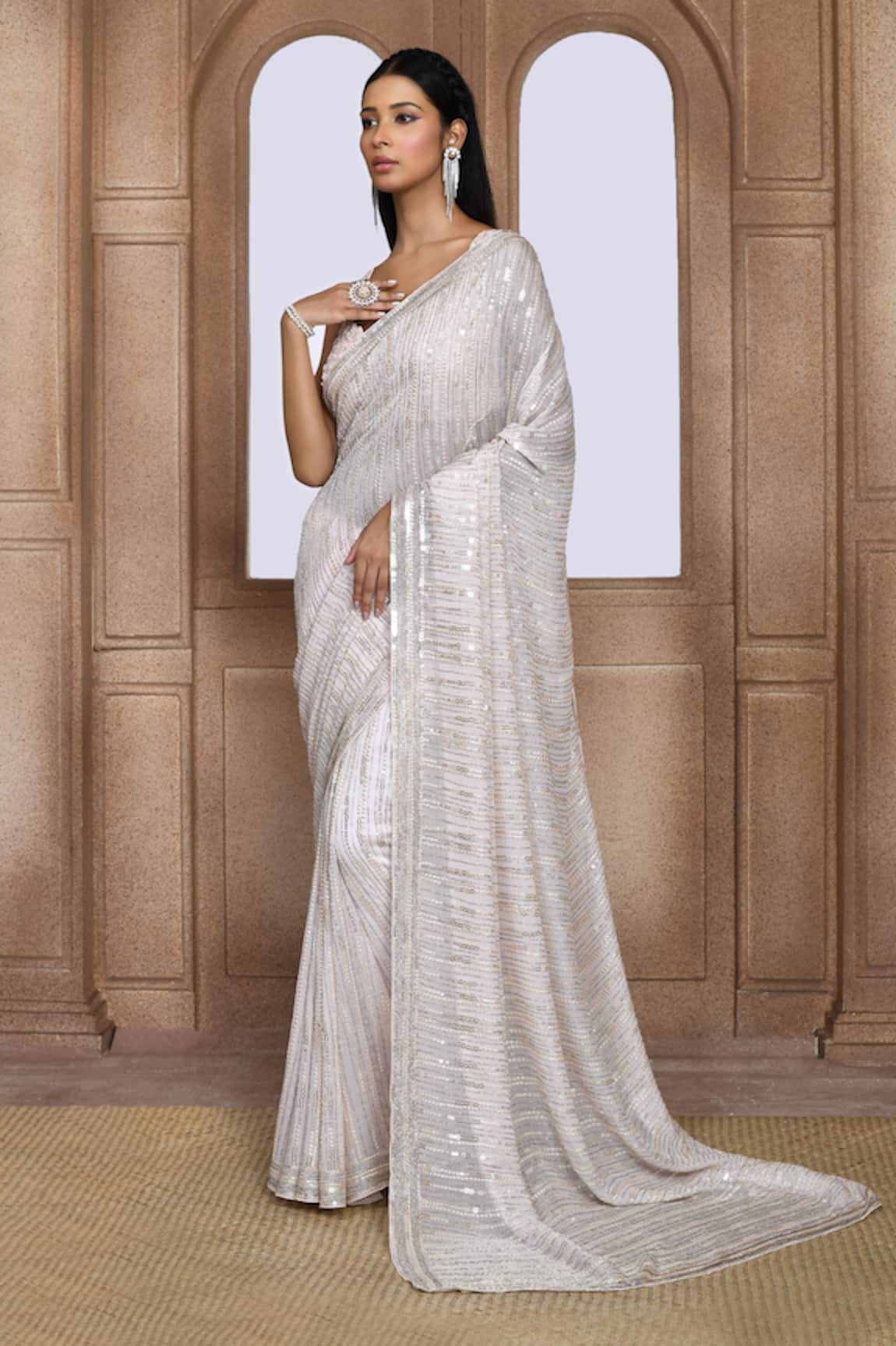 Kalighata Disha Sequin Embroidered Saree 