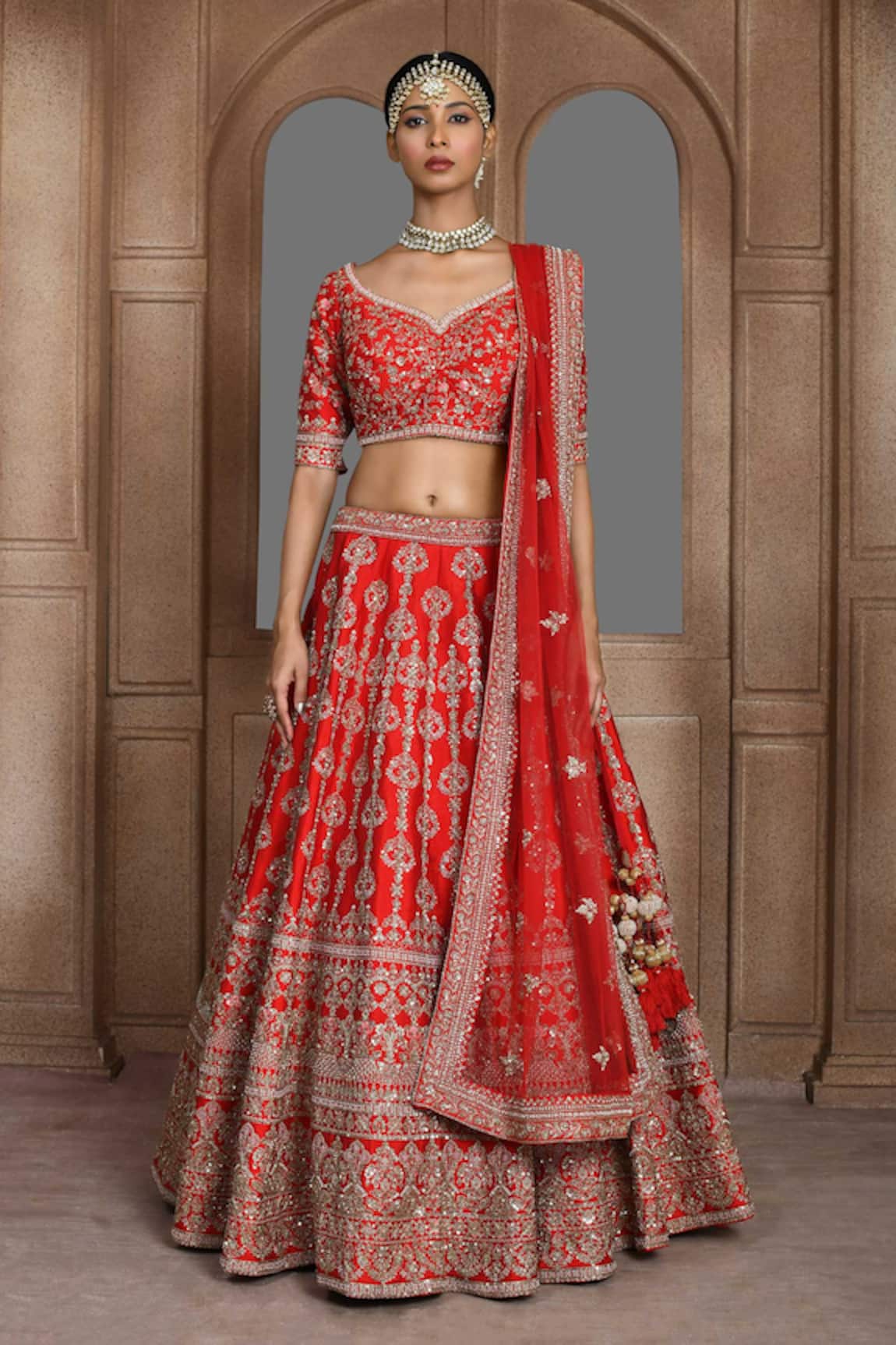 Kalighata Bhavna Zardozi Embroidered Bridal Lehenga Set 
