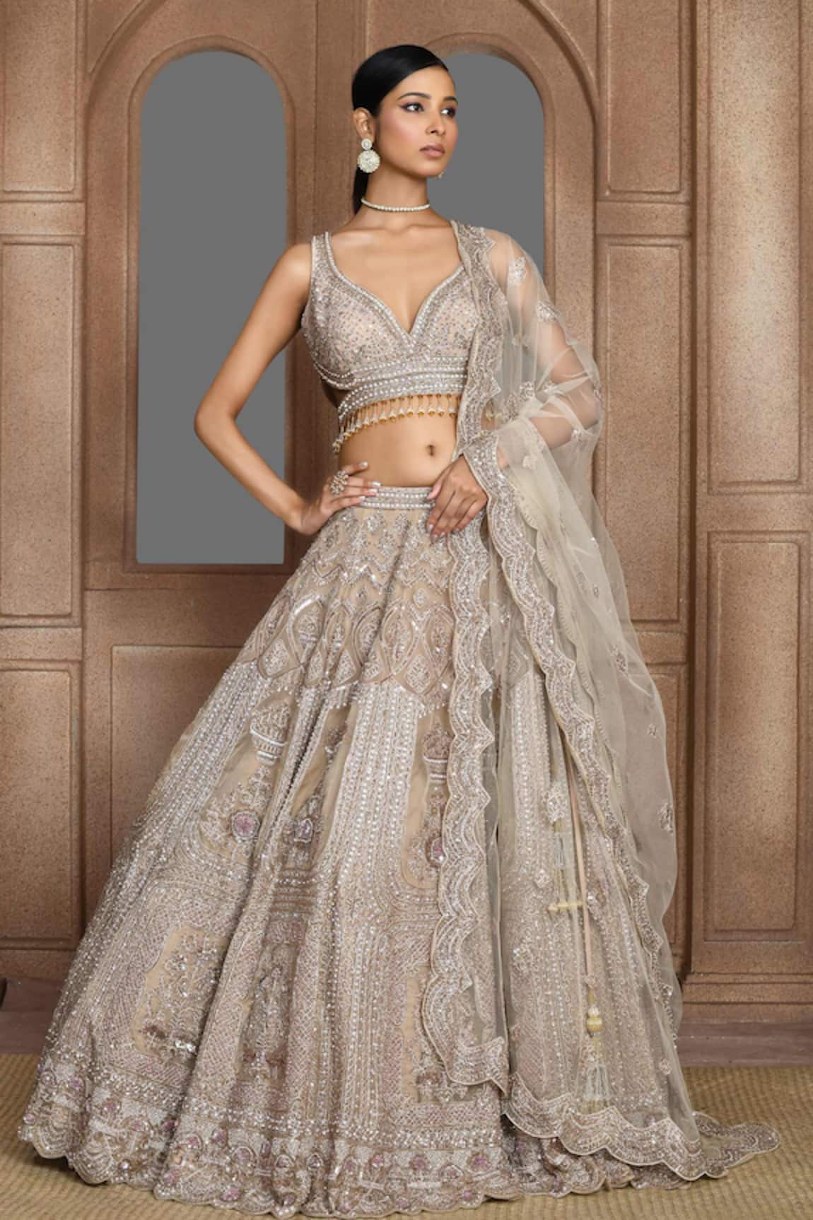 Kalighata Zardozi Embroidered Lehenga Set