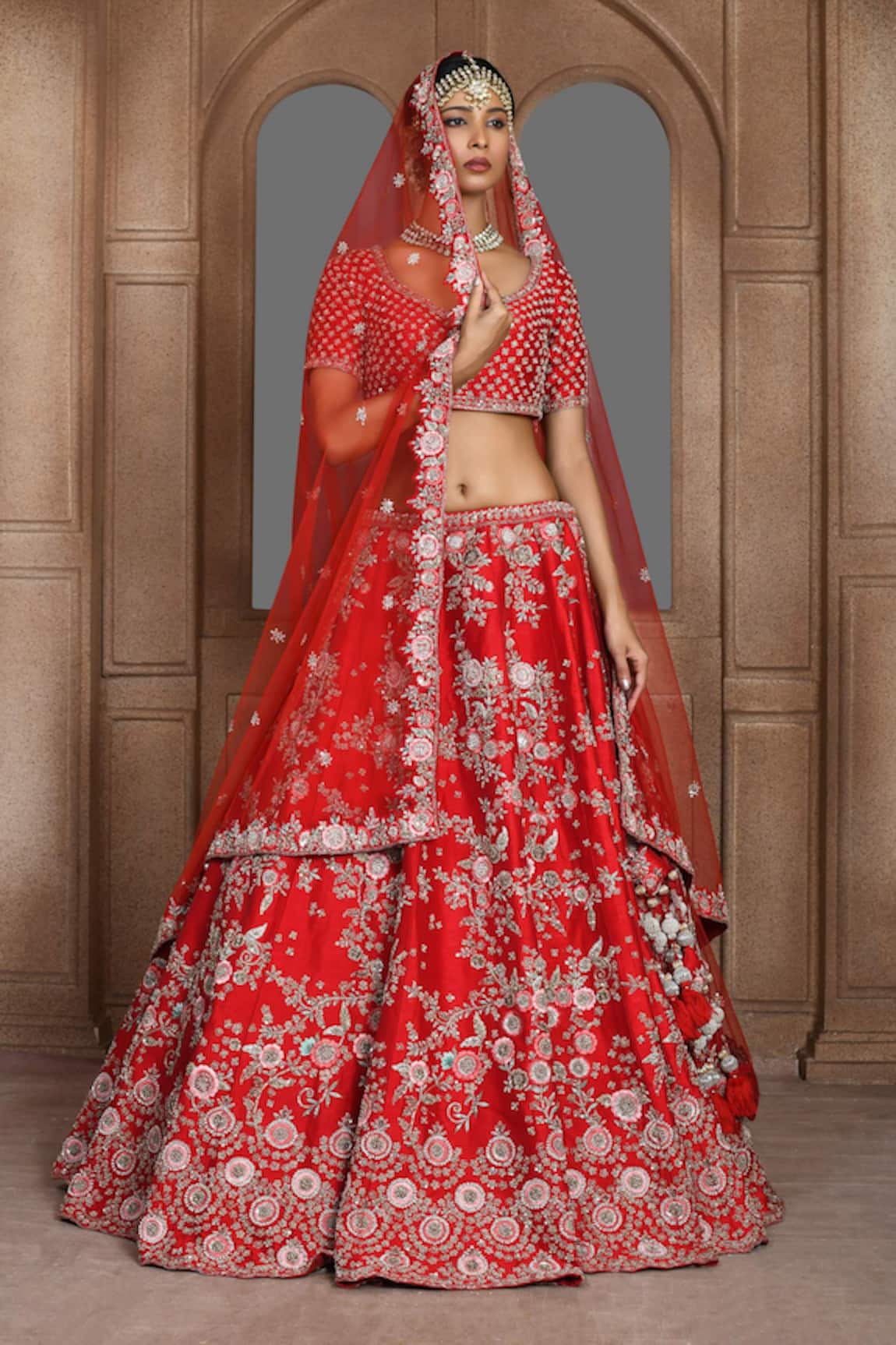 Kalighata Tania Panelled Embroidered Bridal Lehenga Set