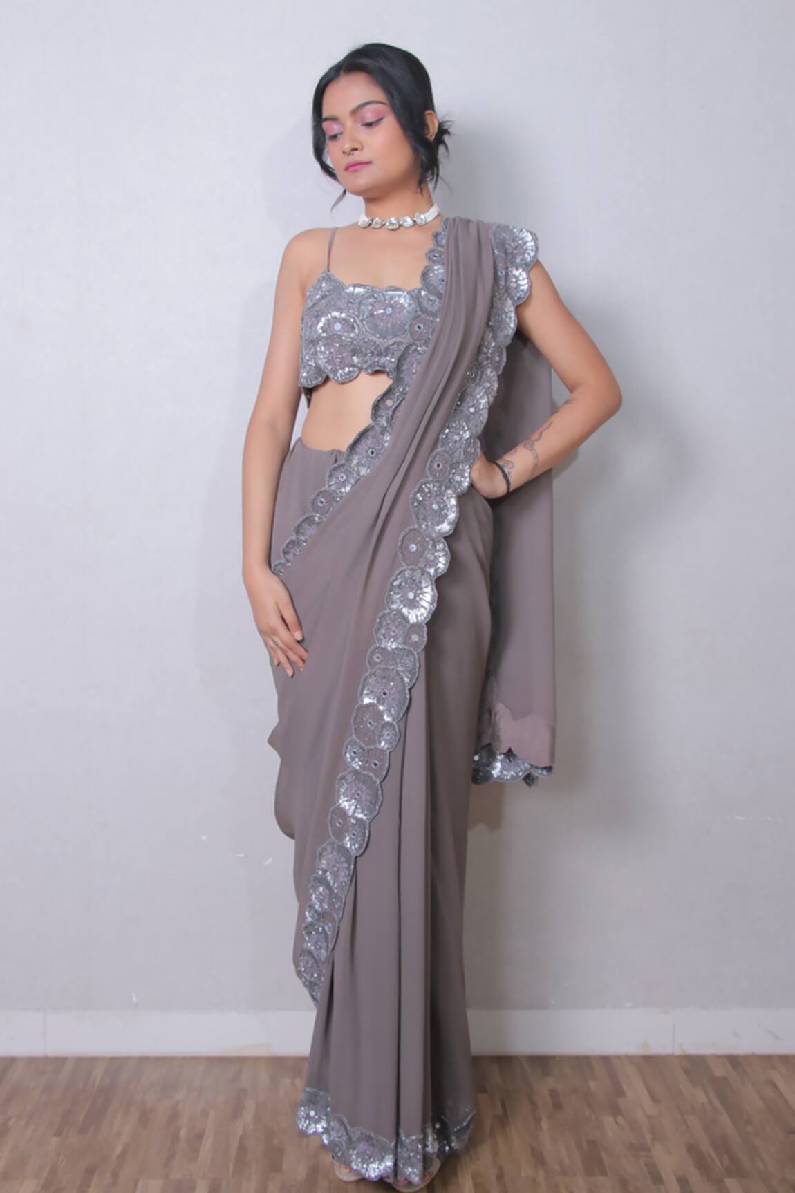 Harshita Jain Embroidered Blouse & Saree Set 